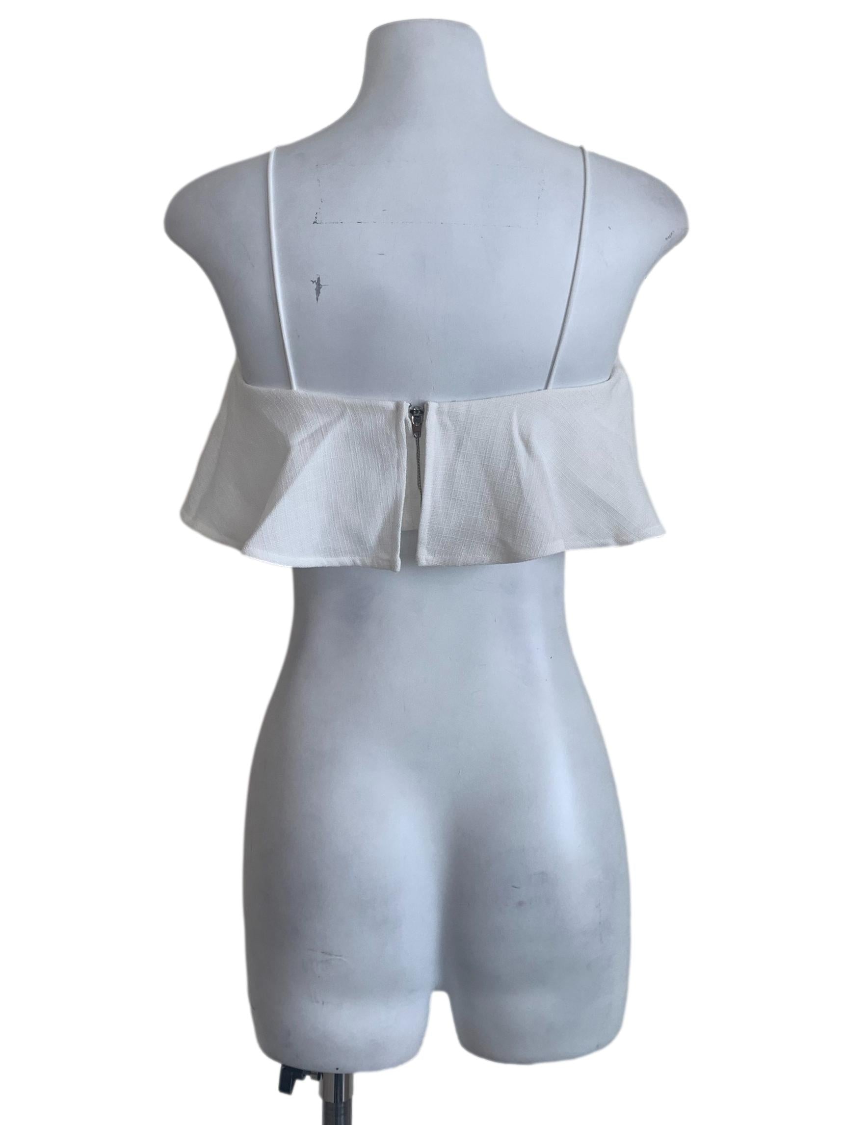 Chiffon White Box Pleated Top