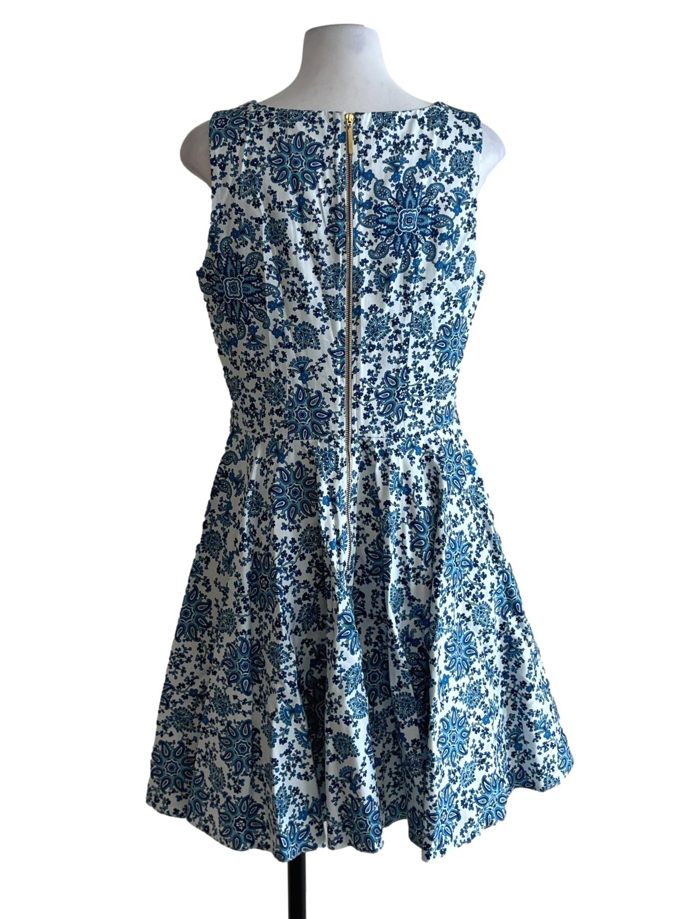 Blue Abstract A-Line Dress
