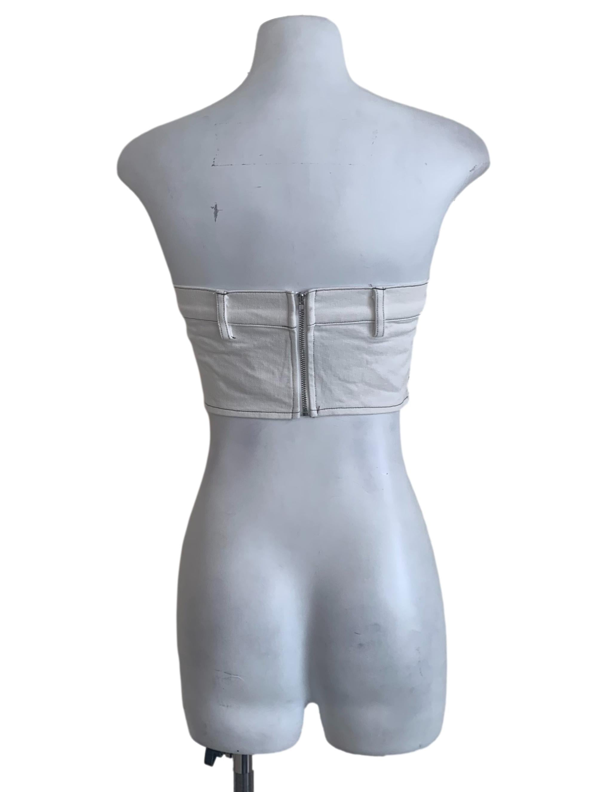 Daisy White Denim Tube Top YHF