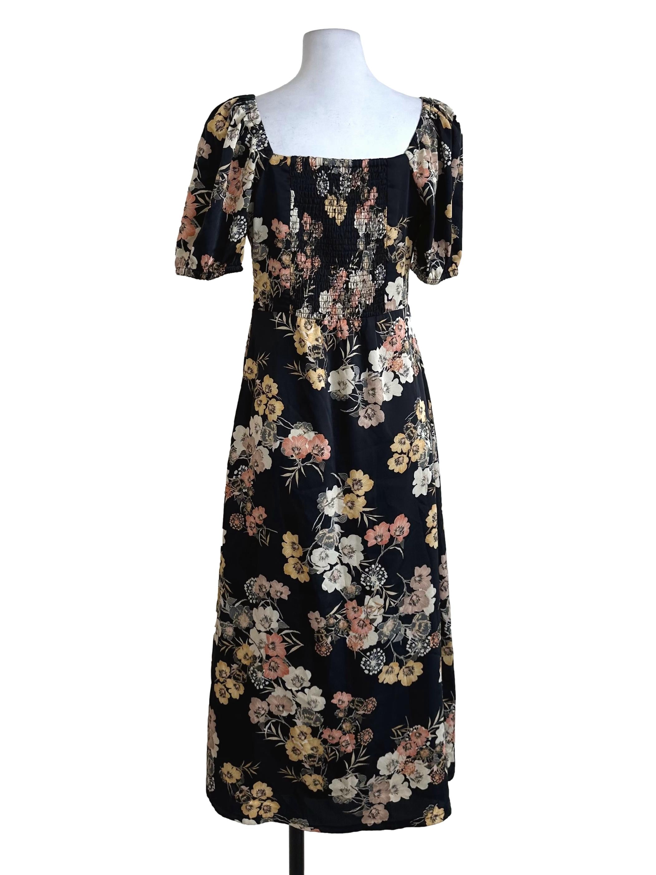 Black Floral Pattern Dress