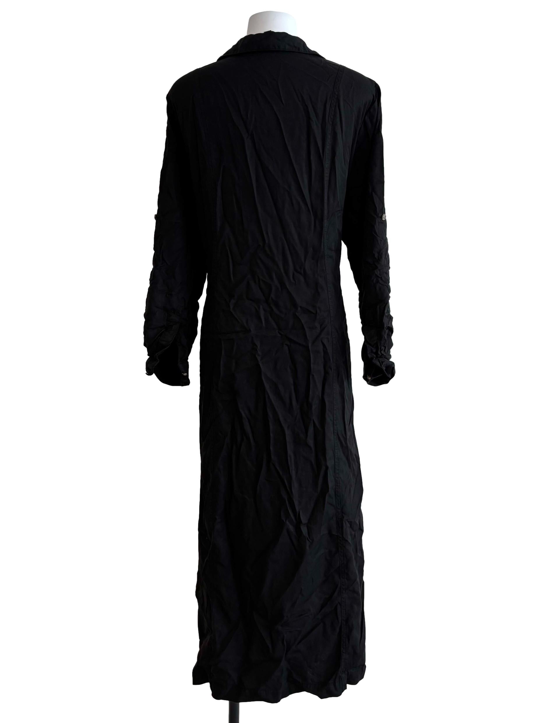 Ink Black Buttoned Maxi Dress