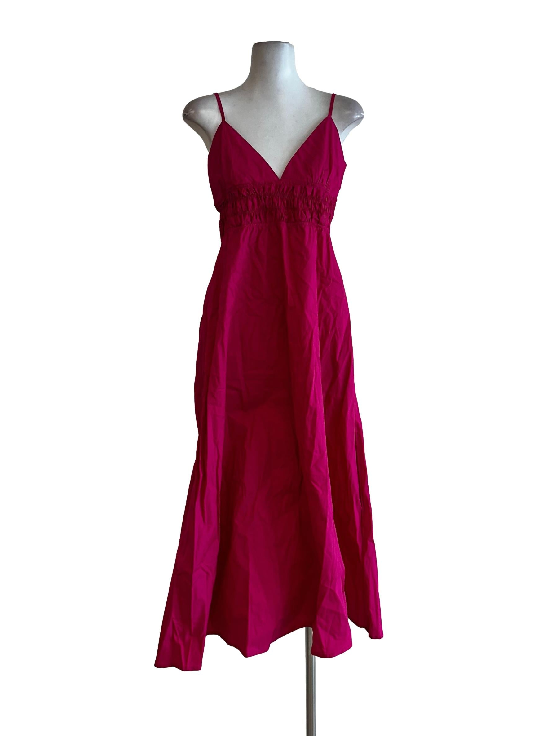 Hot Pink Sleeveless Maxi Dress