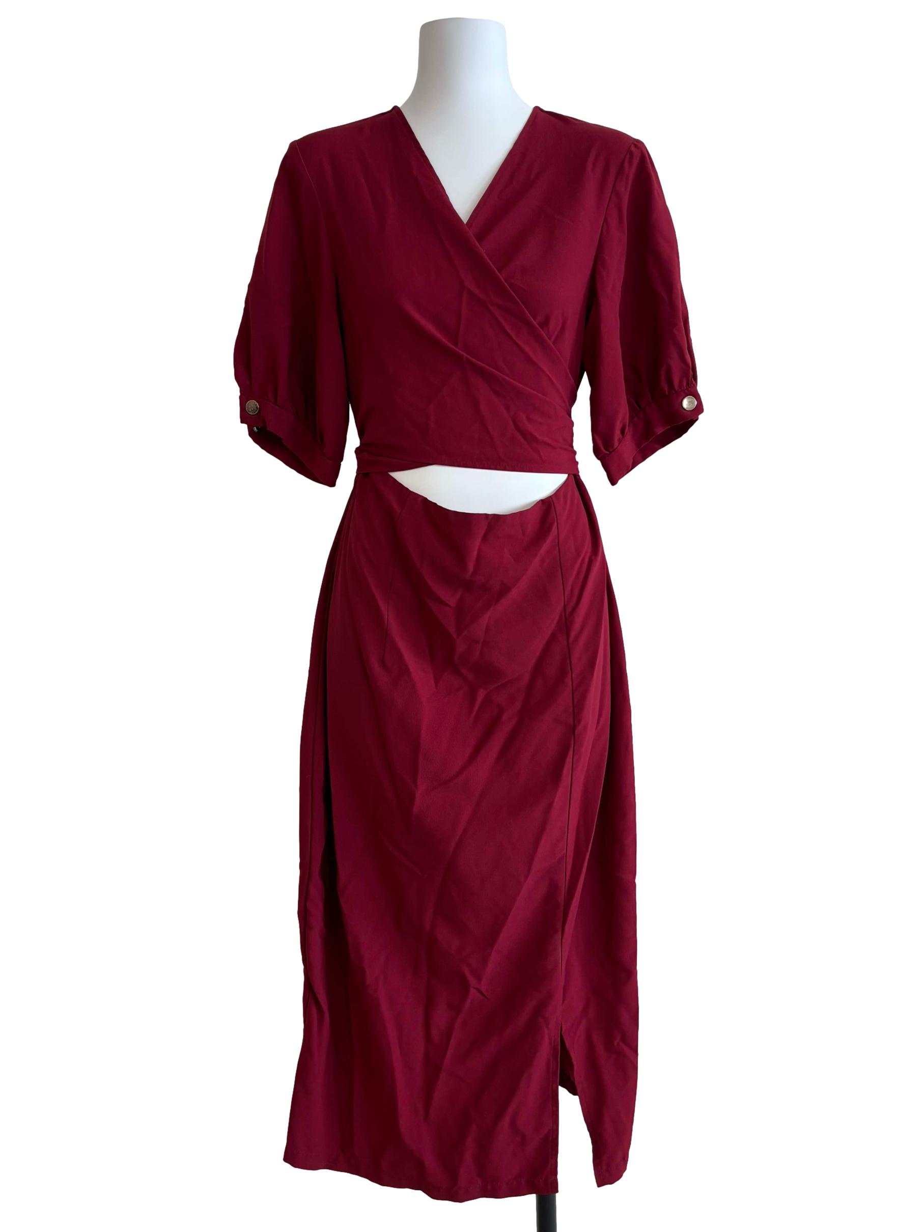 Ruby Red Maxi Wrap Dress