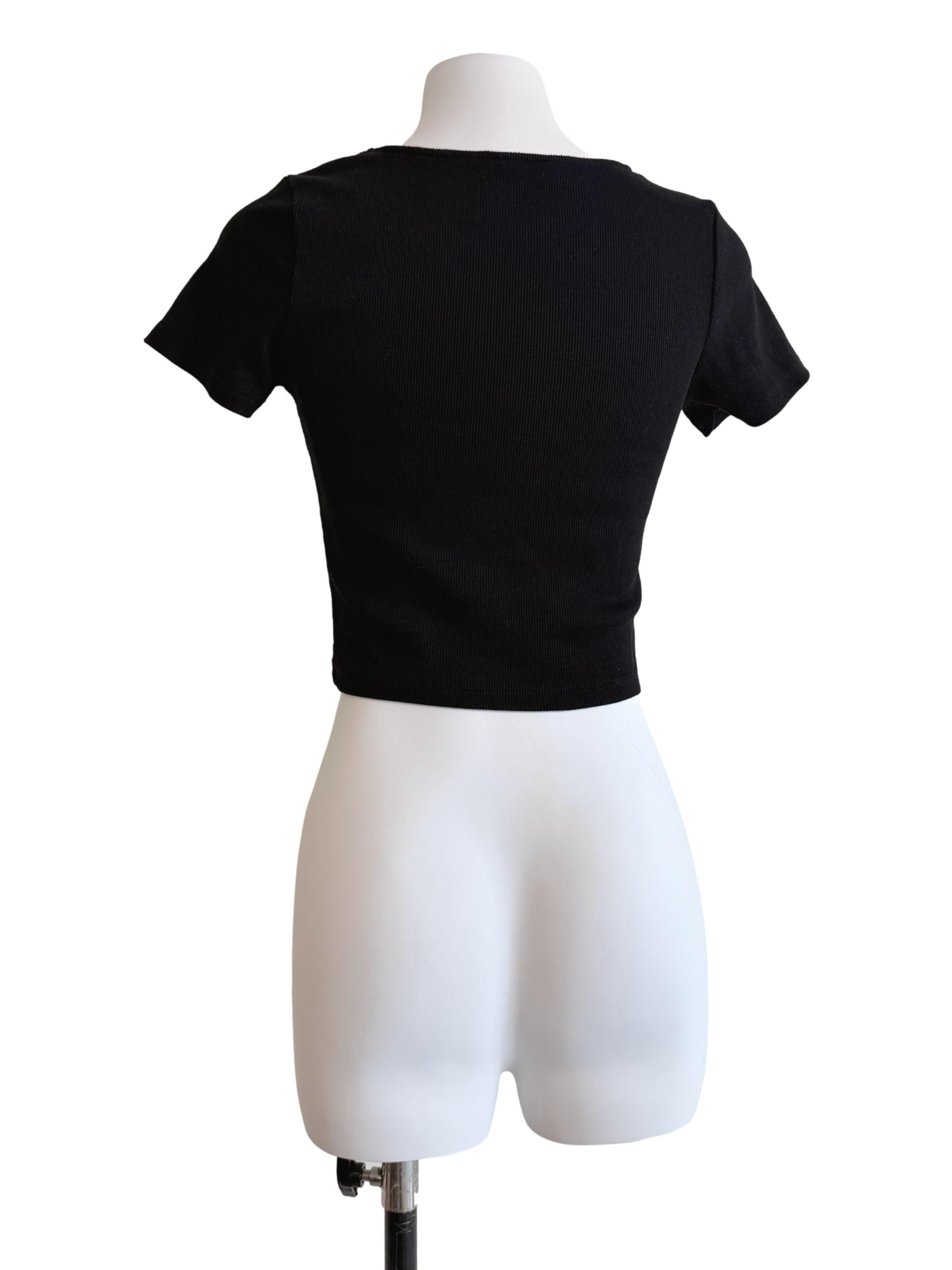 Black Square Neck Top
