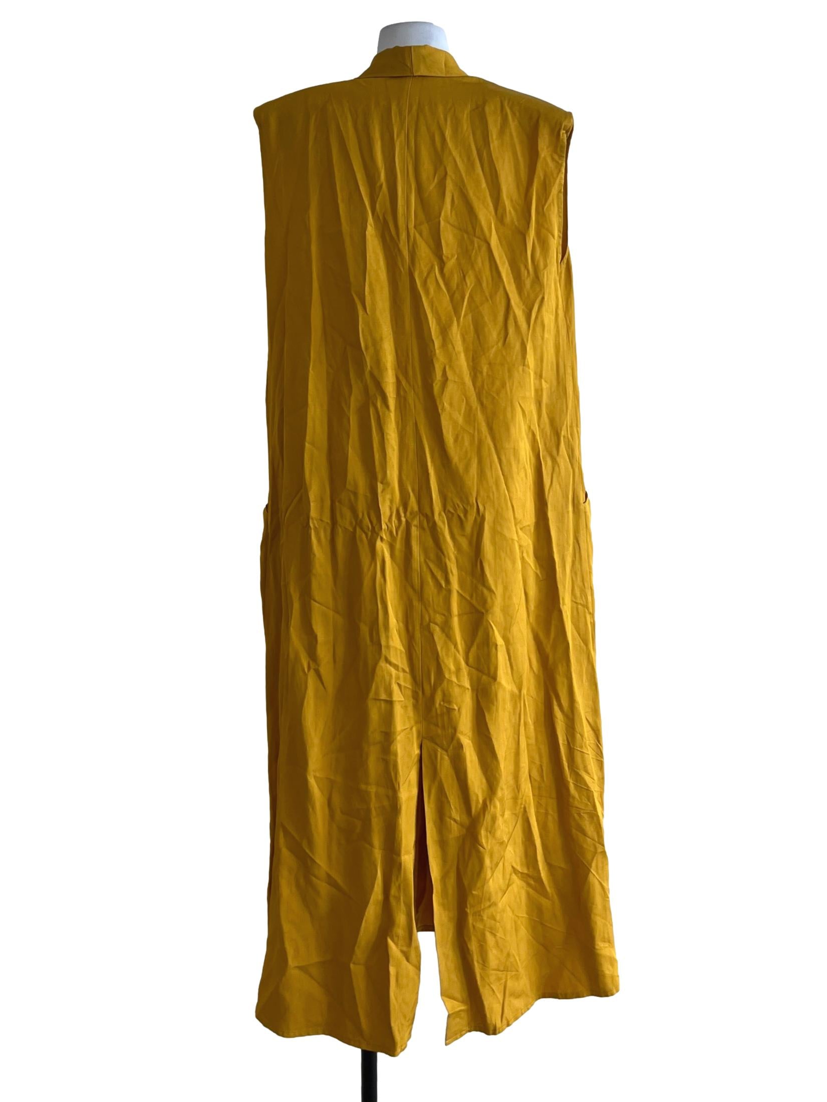 Mustard Yellow Notched Neckline Shift Dress