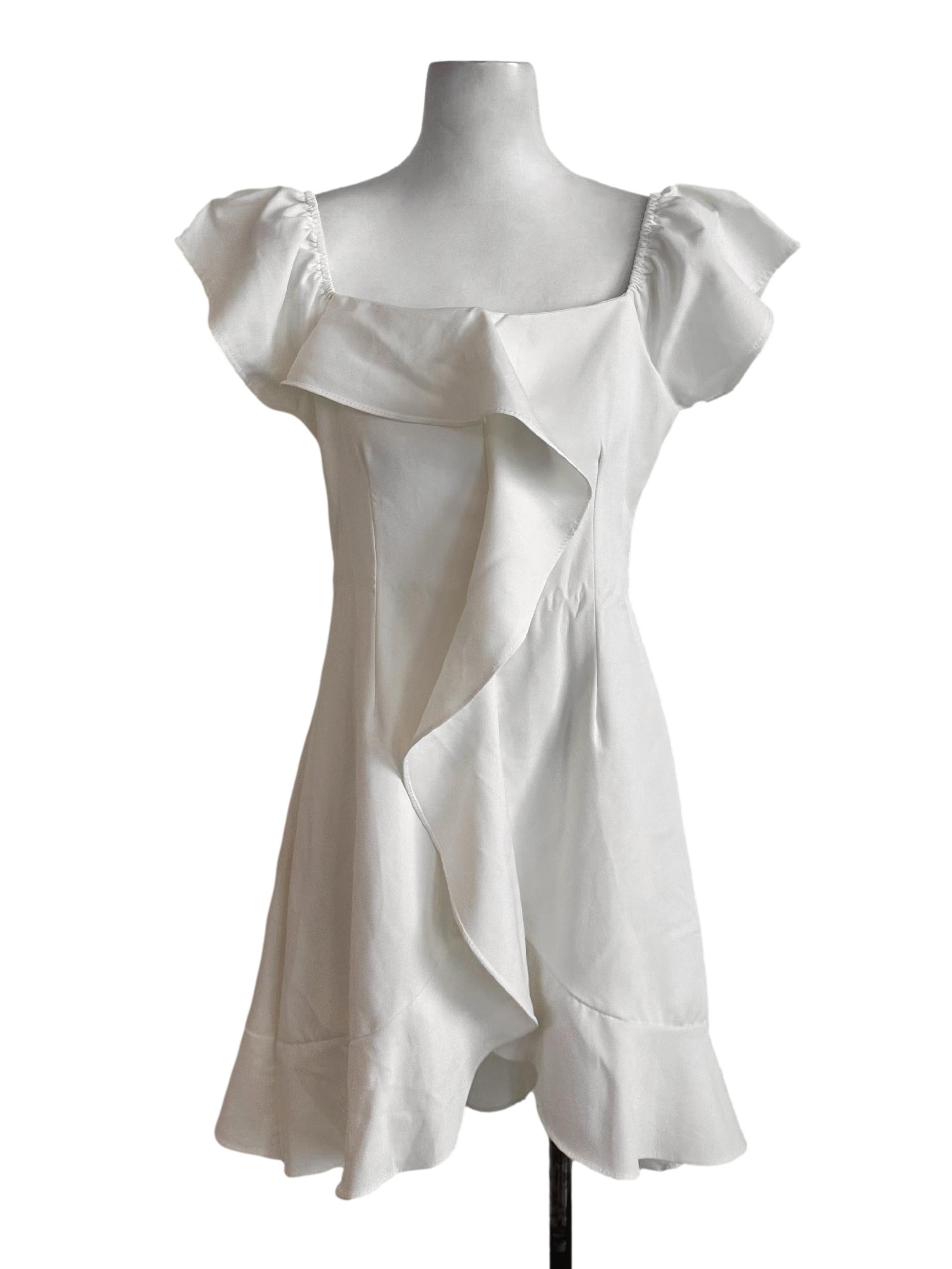 Pearl White Ruffle Dress
