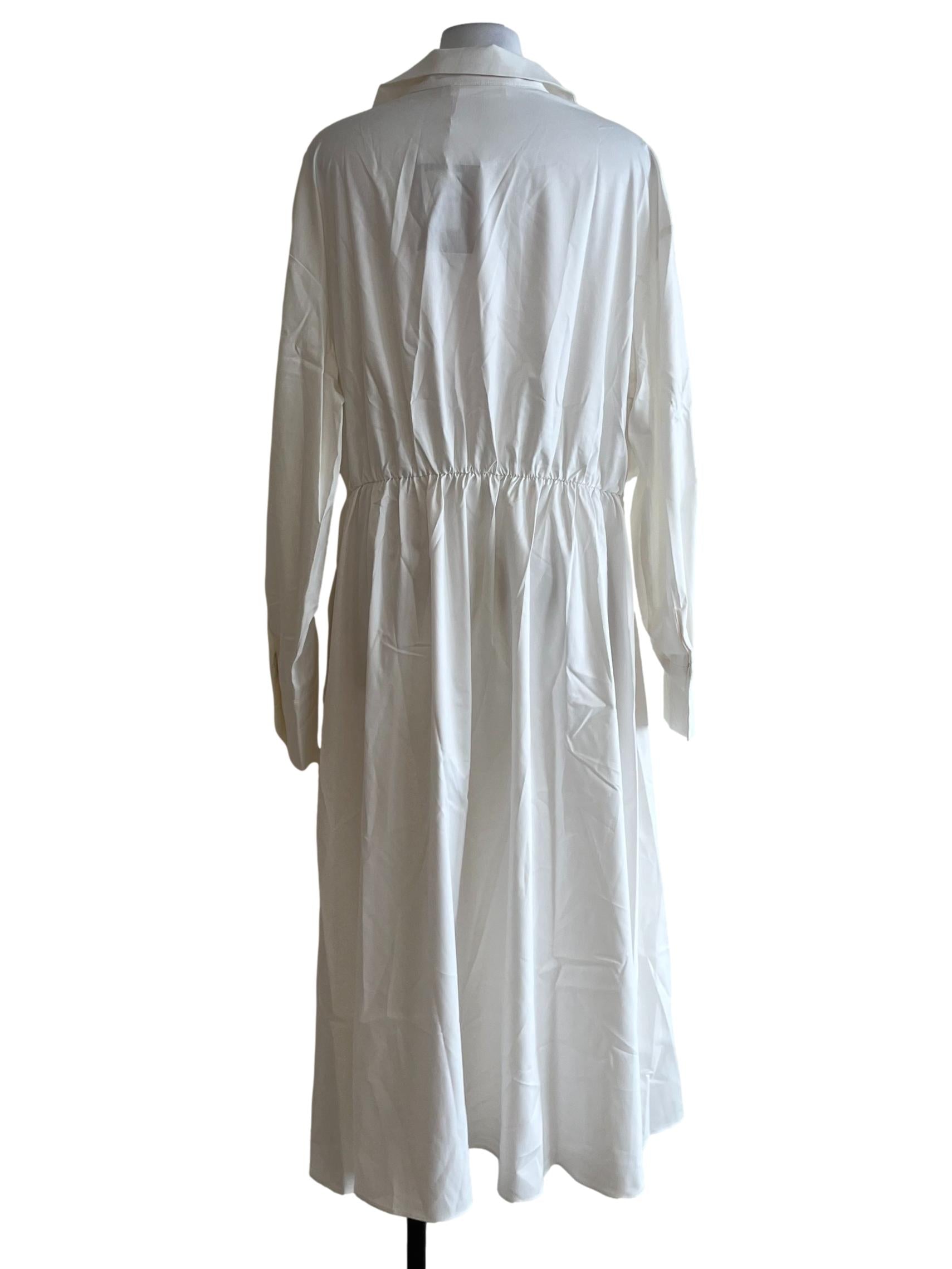 White Wing Collar Empire Dress