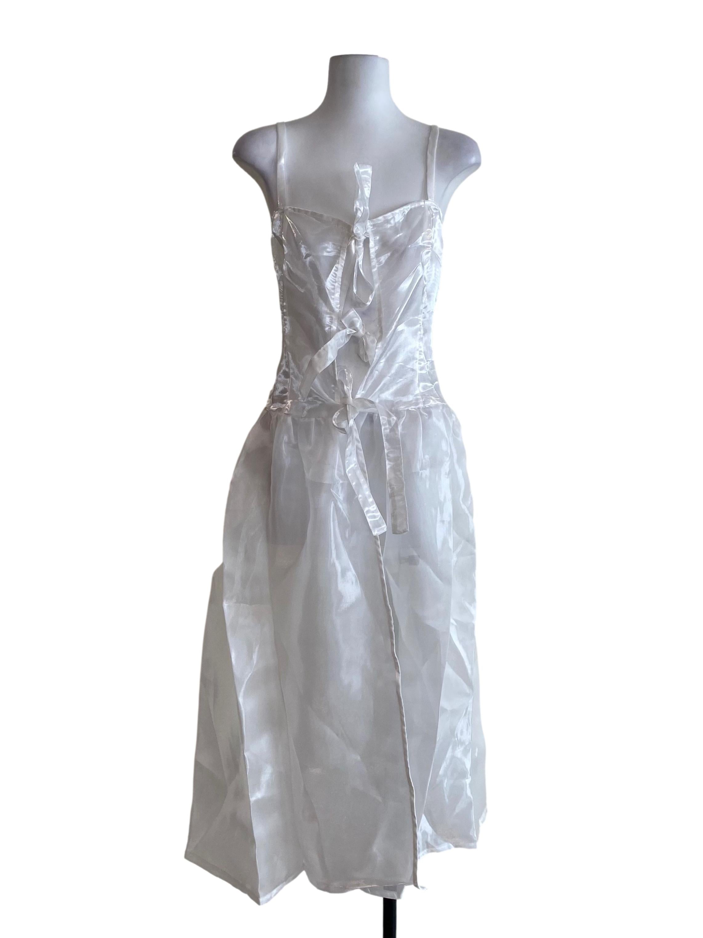 Powder White Sheer Lightweight Sofia Dress