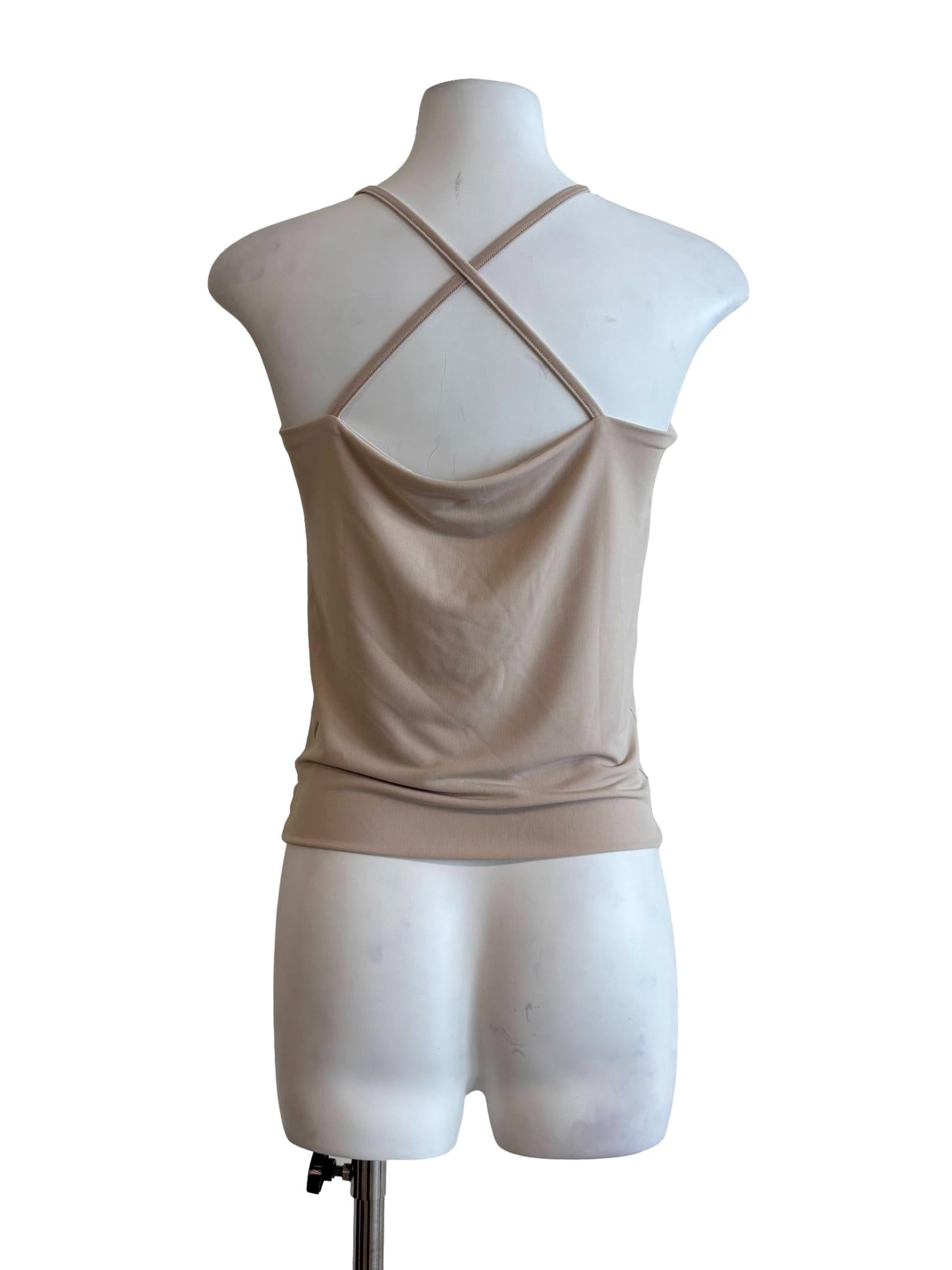 Nude Beige Cross Back Camisole