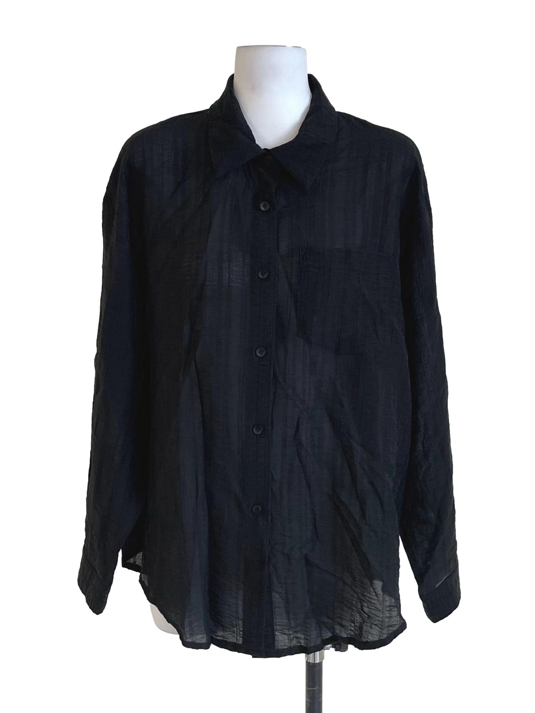 Black Drop Shoulder Wide Shirt
