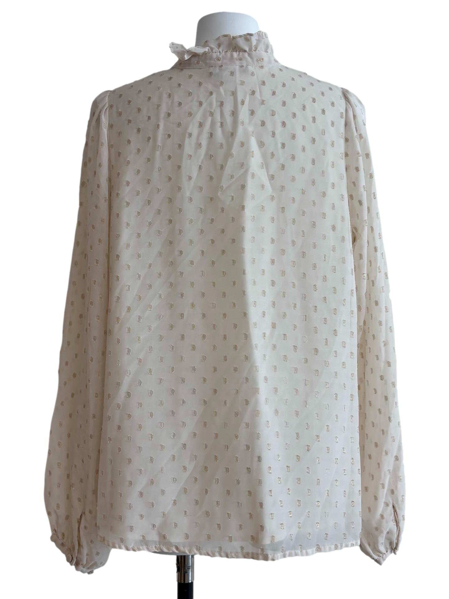 Ivory White Edwardian Neckline Blouse