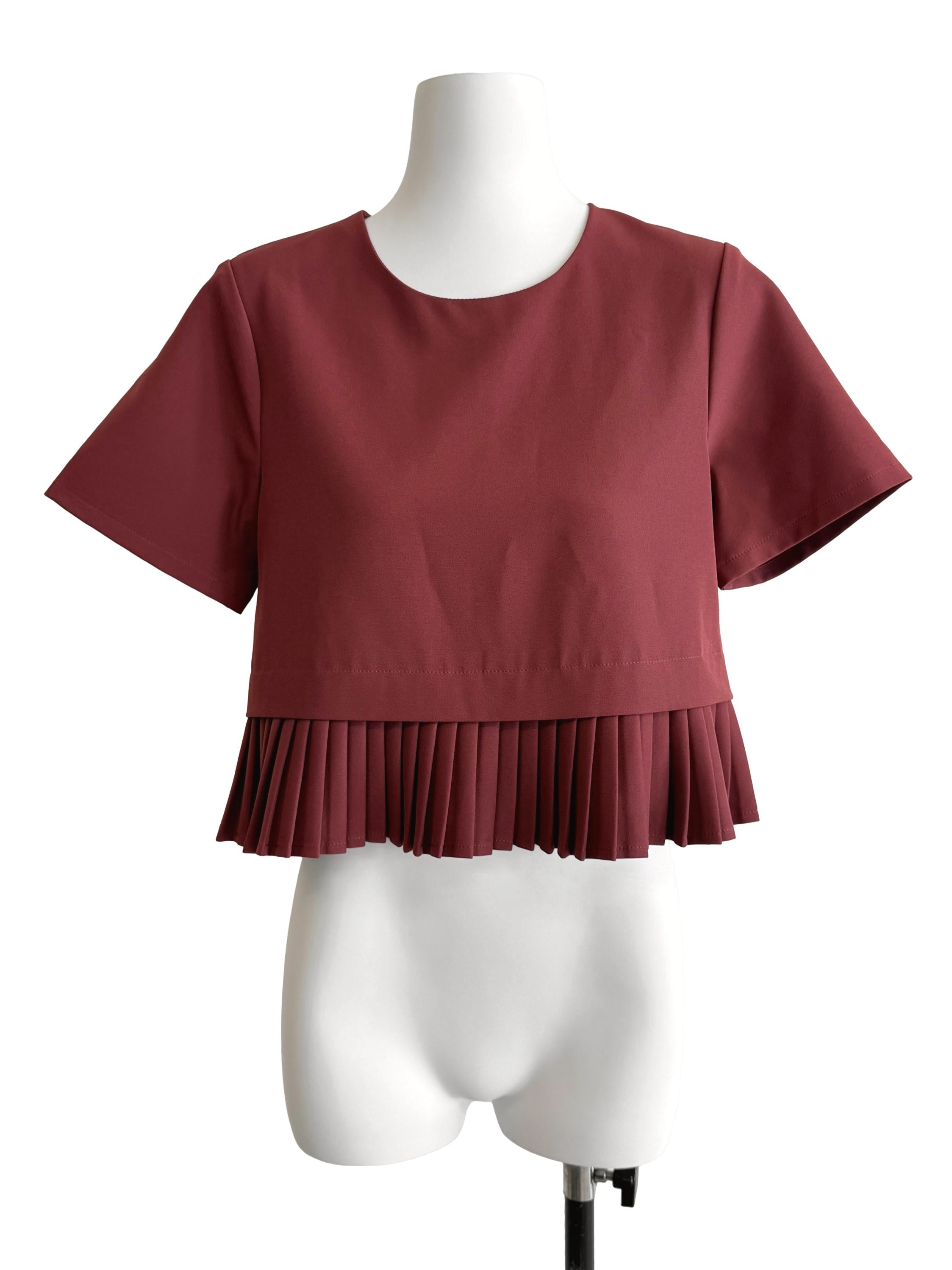 Scarlet Red Pleated Top