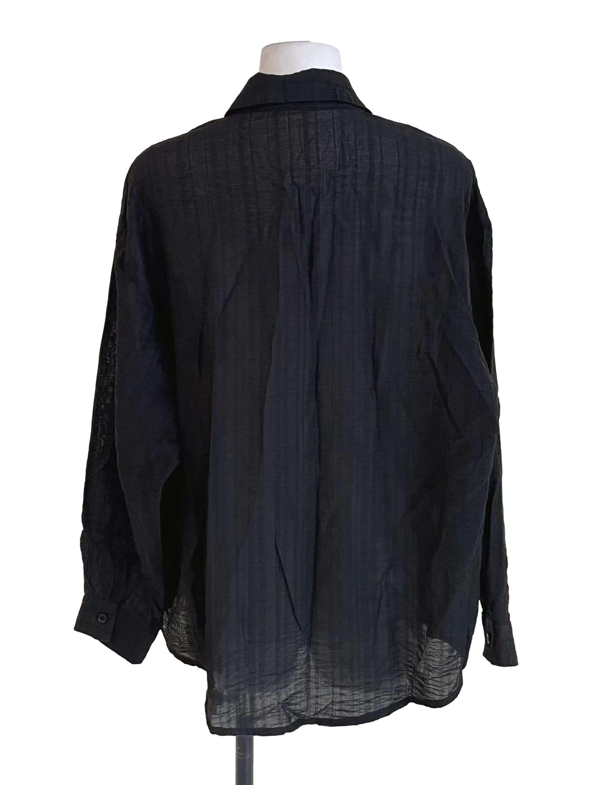 Black Drop Shoulder Wide Shirt