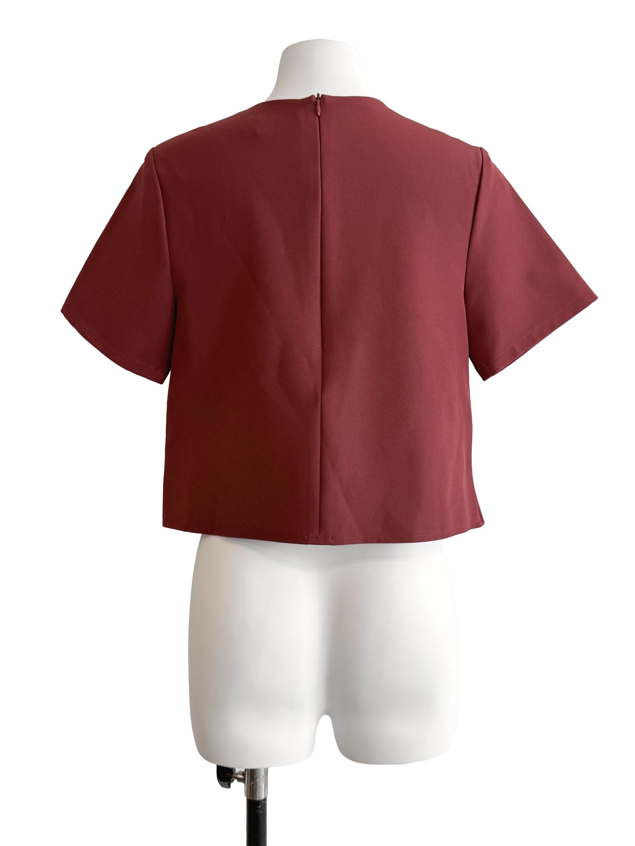 Scarlet Red Pleated Top