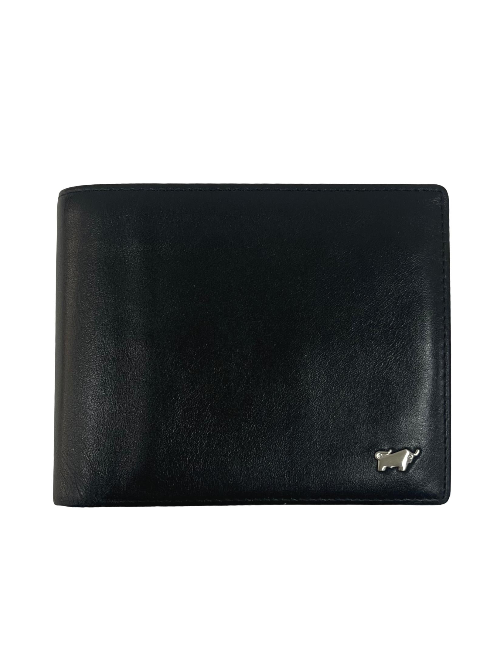 Black Bi-Fold Leather Wallet With Id Window