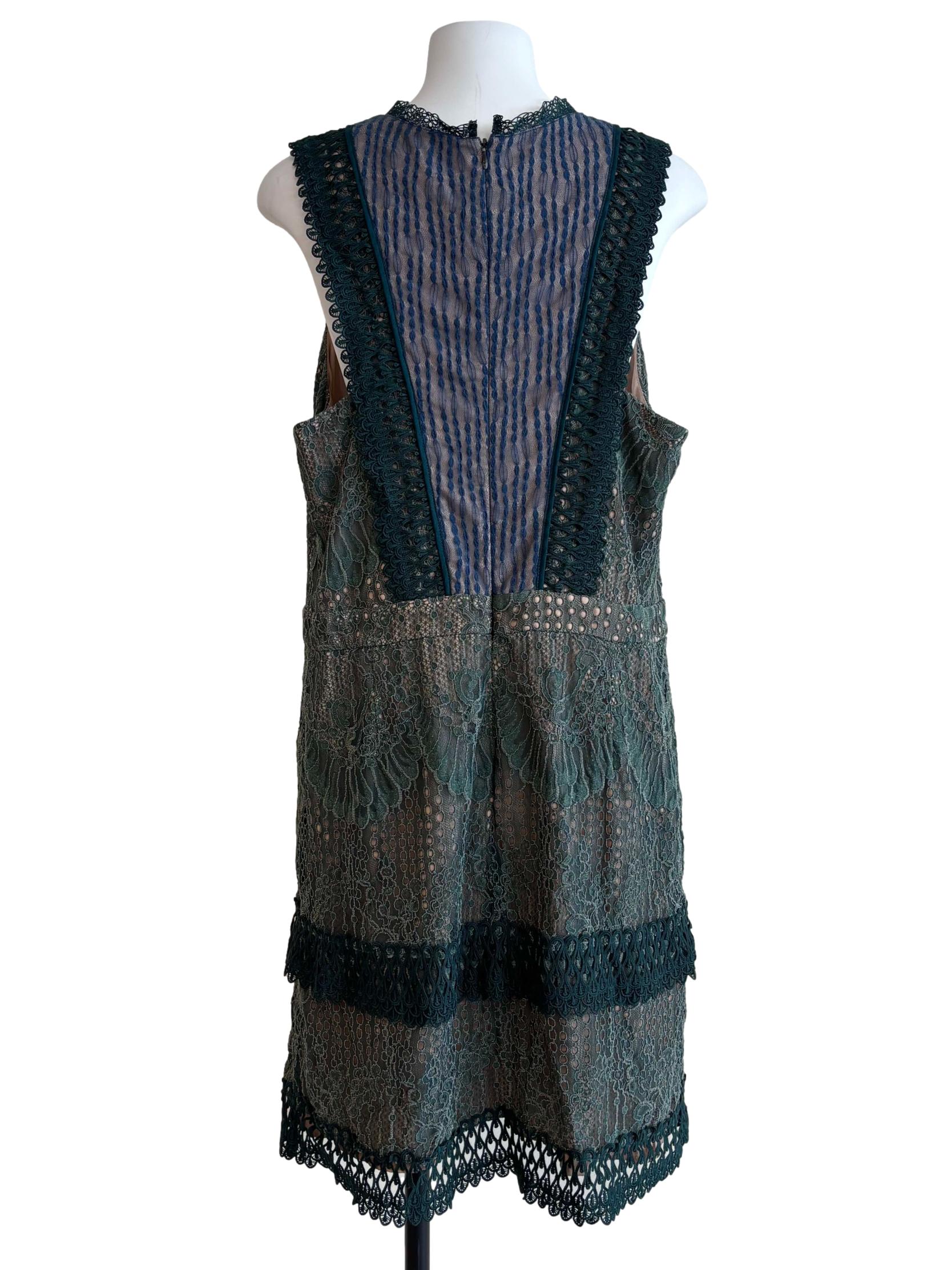 Hunter Green Shift Lace Dress