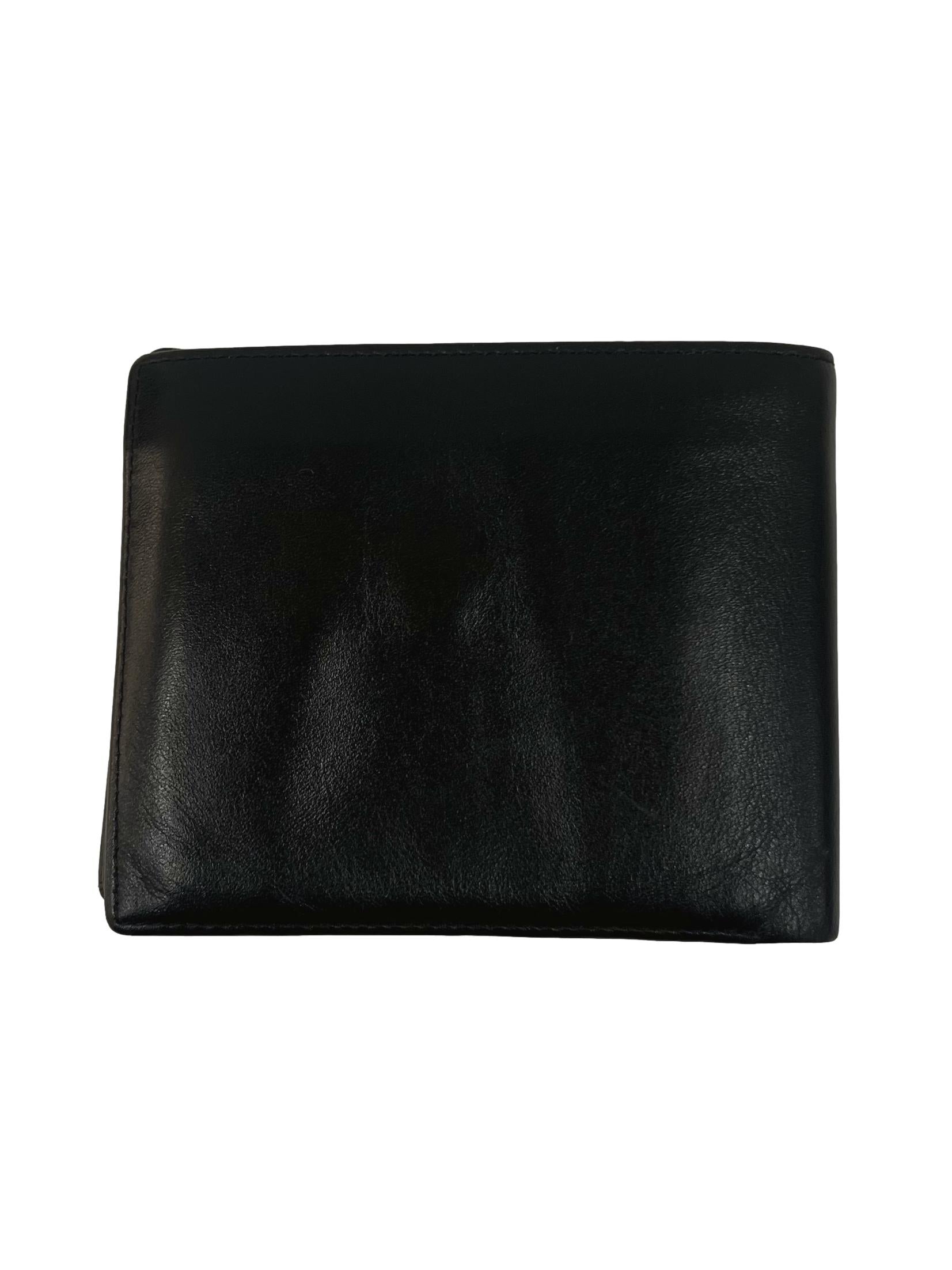 Black Bi-Fold Leather Wallet With Id Window