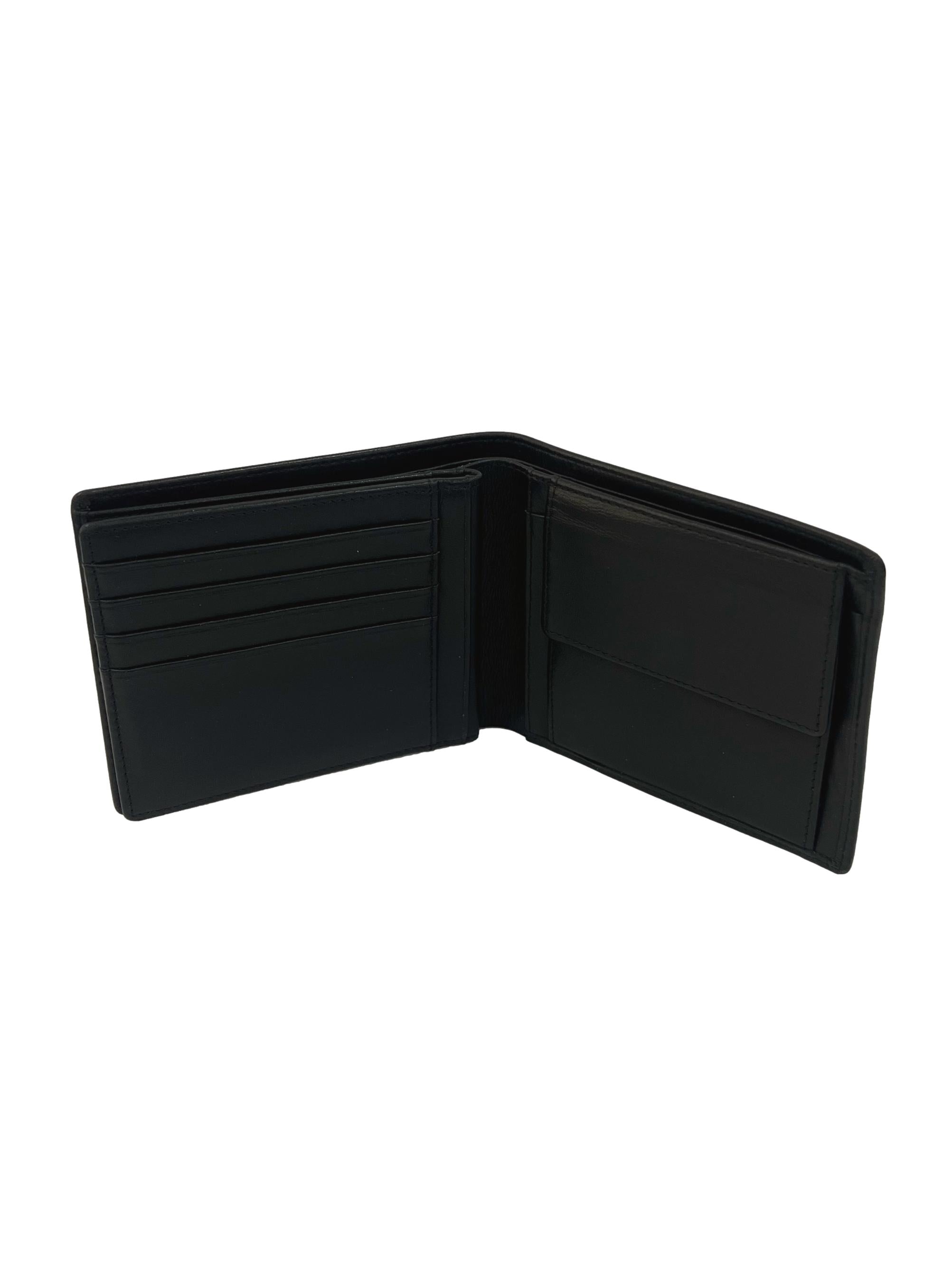 Black Bi-Fold Leather Wallet With Id Window