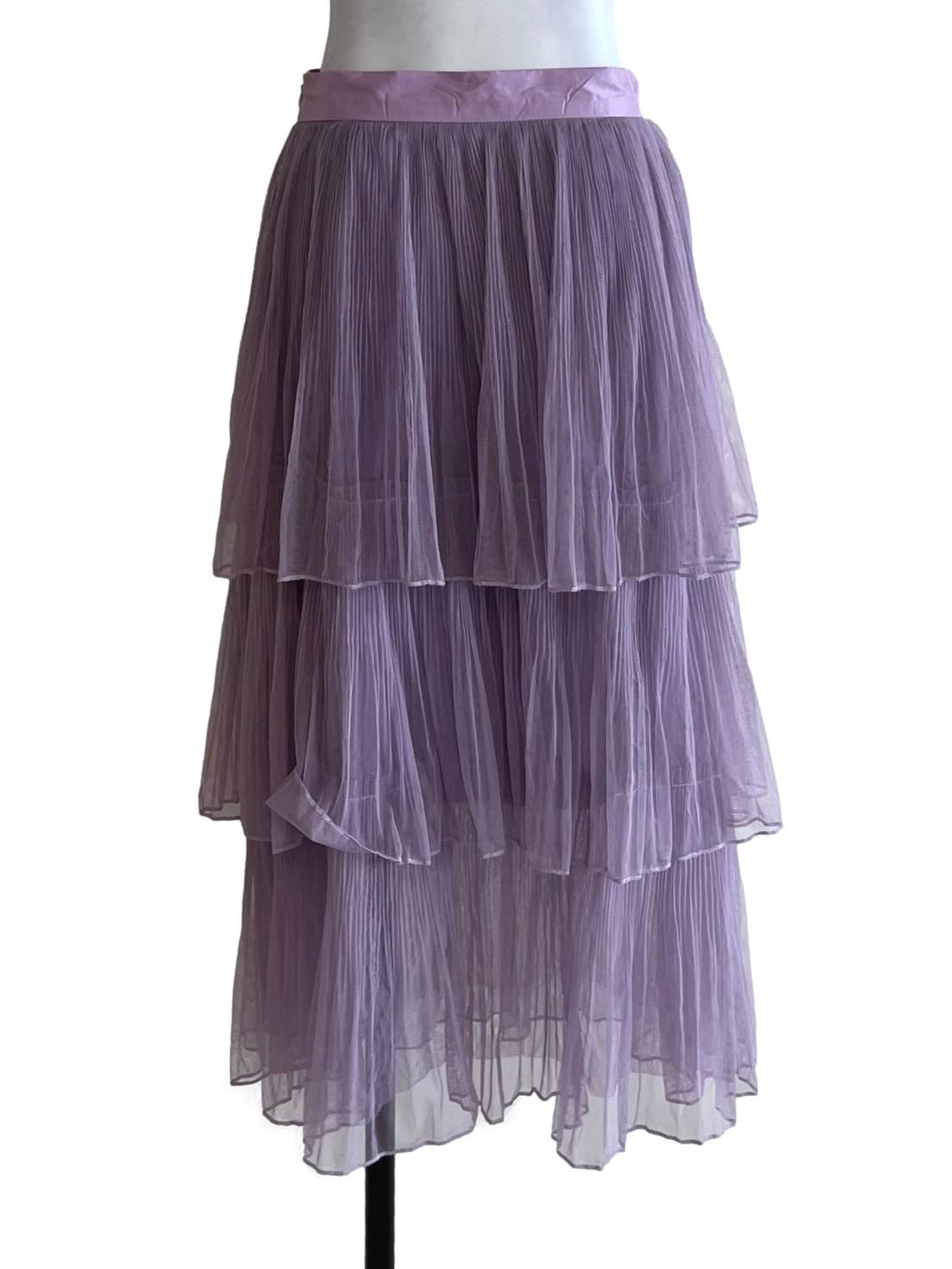 Lavender Purple High-Waisted A-Line Skirt