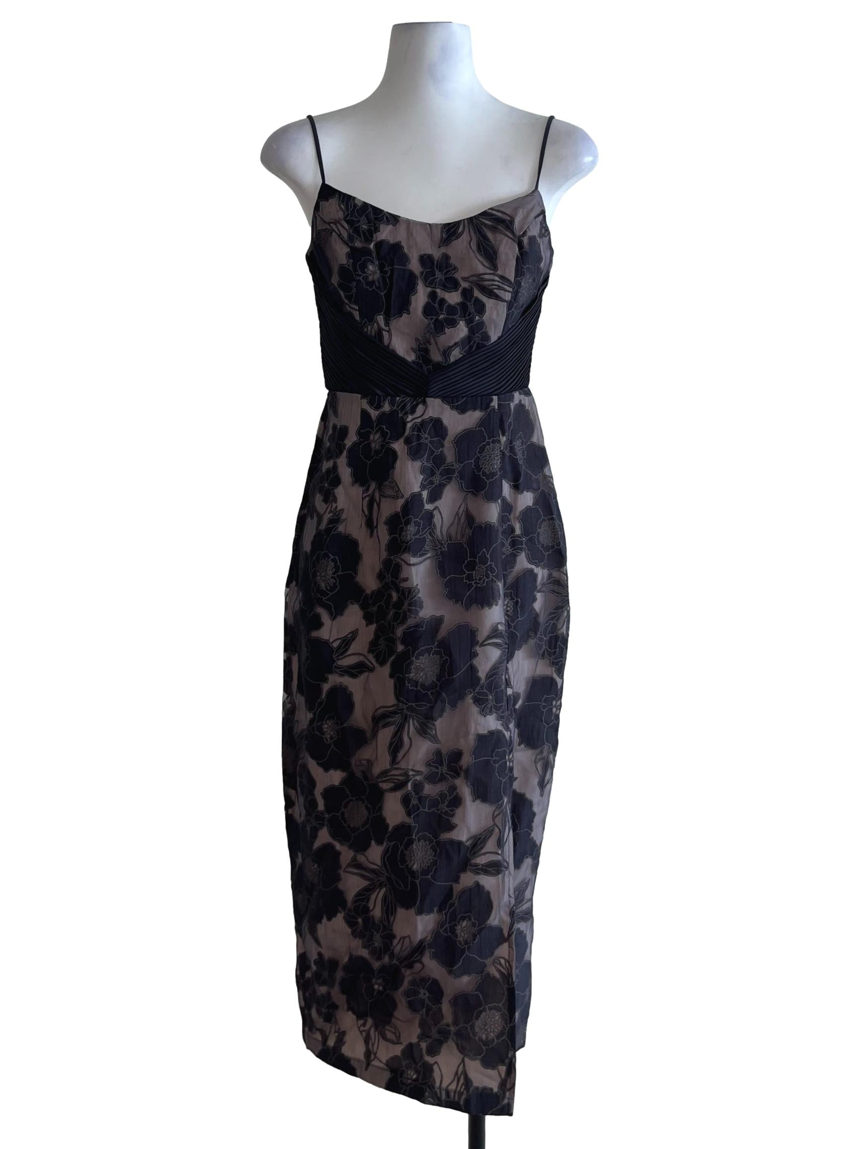 Black Floral A-Line Dress