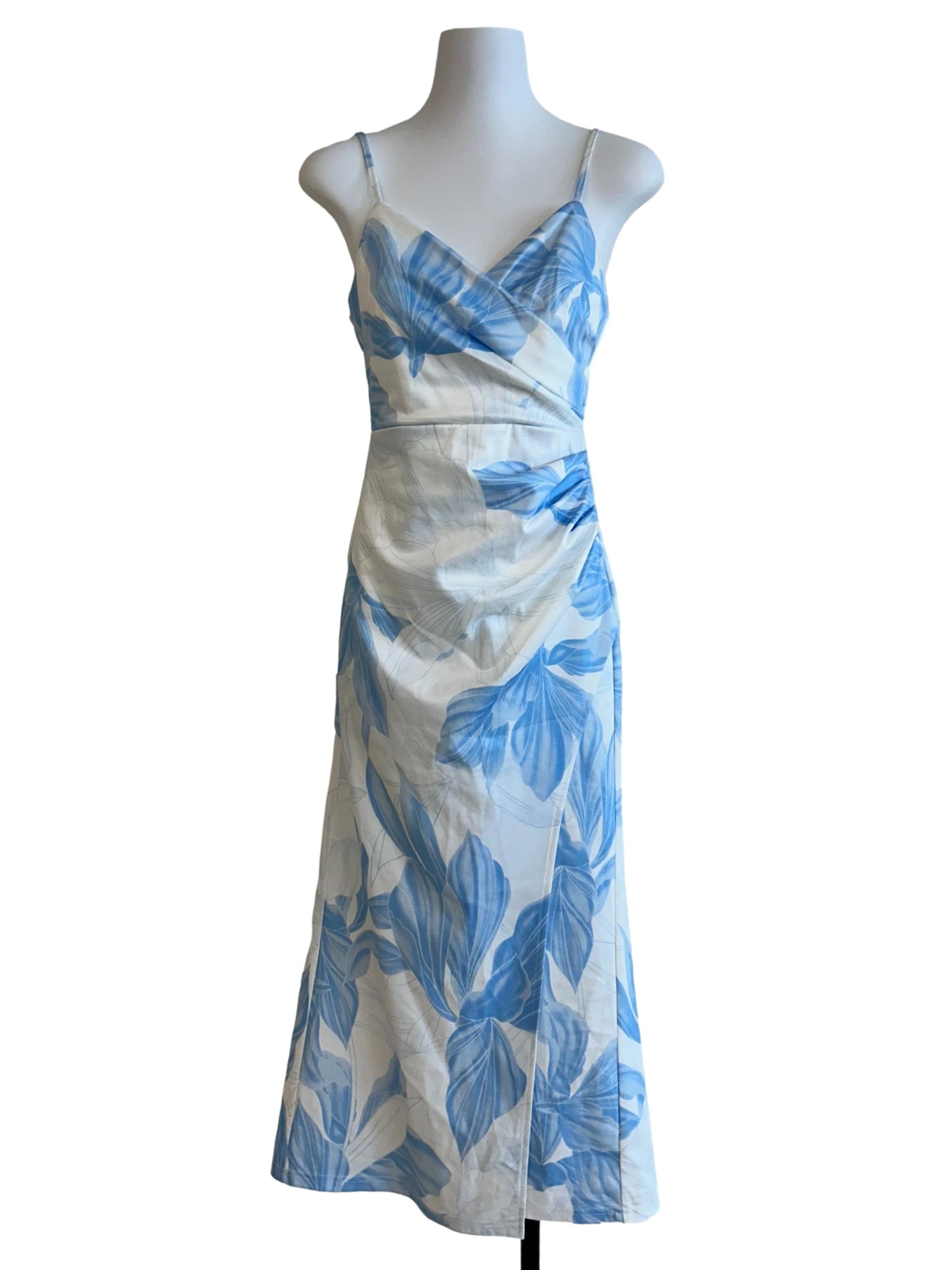 White And Soft Blue Slip Dress