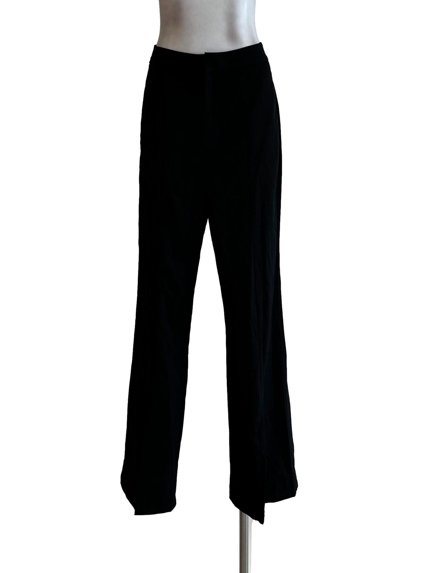 Black Front Slit Pants