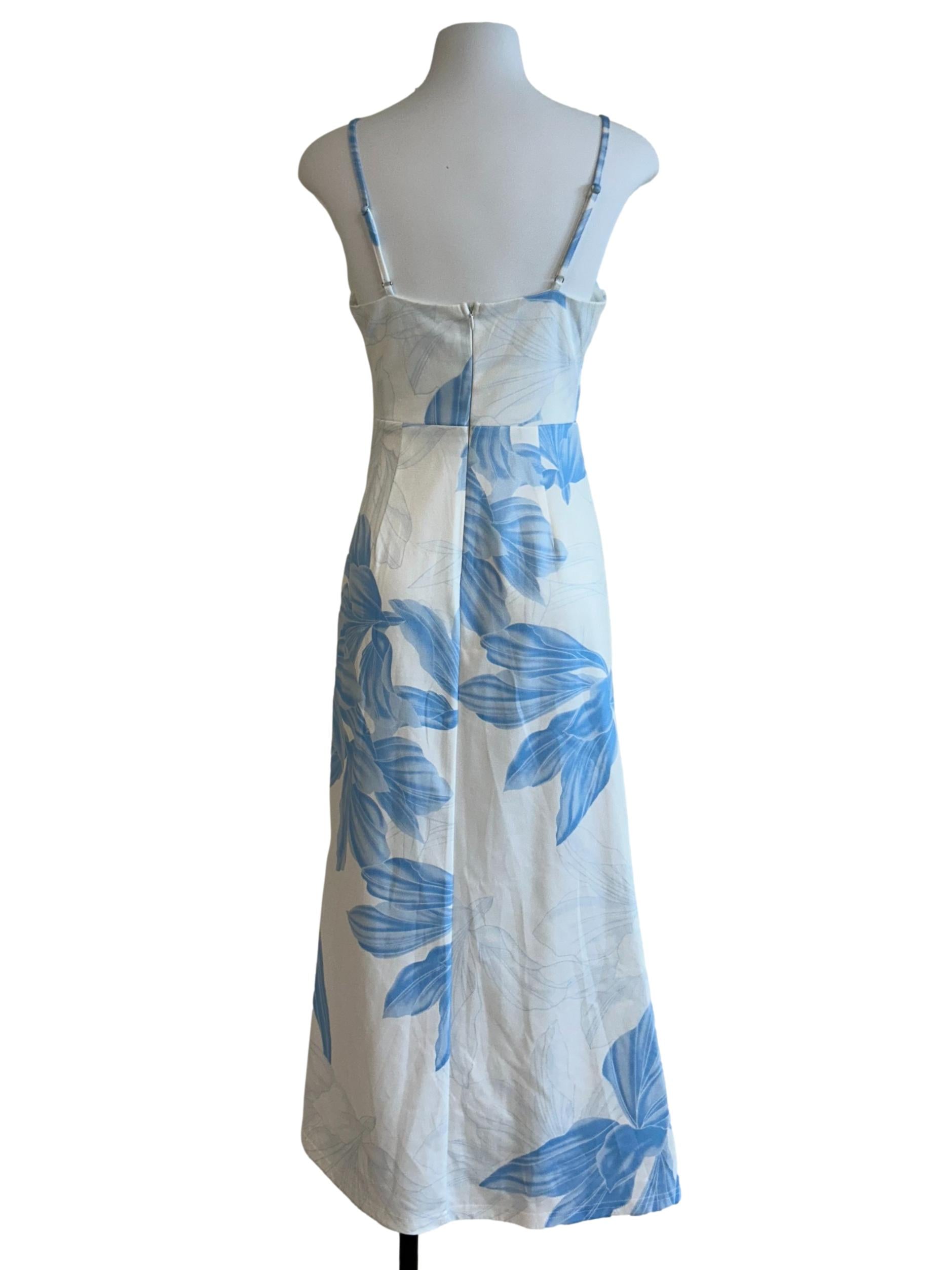 White And Soft Blue Slip Dress