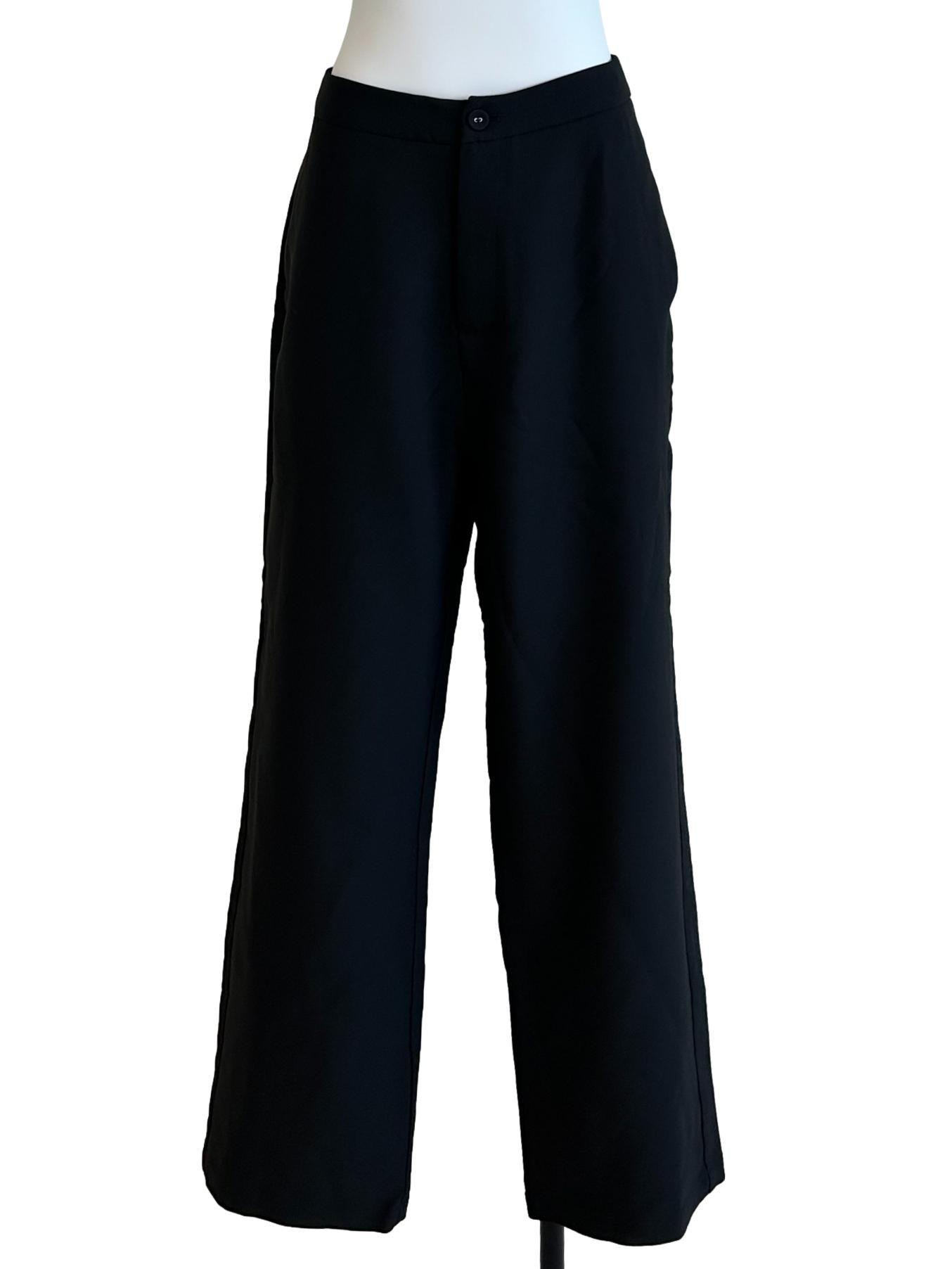 Soft Black Straight Cut Pants