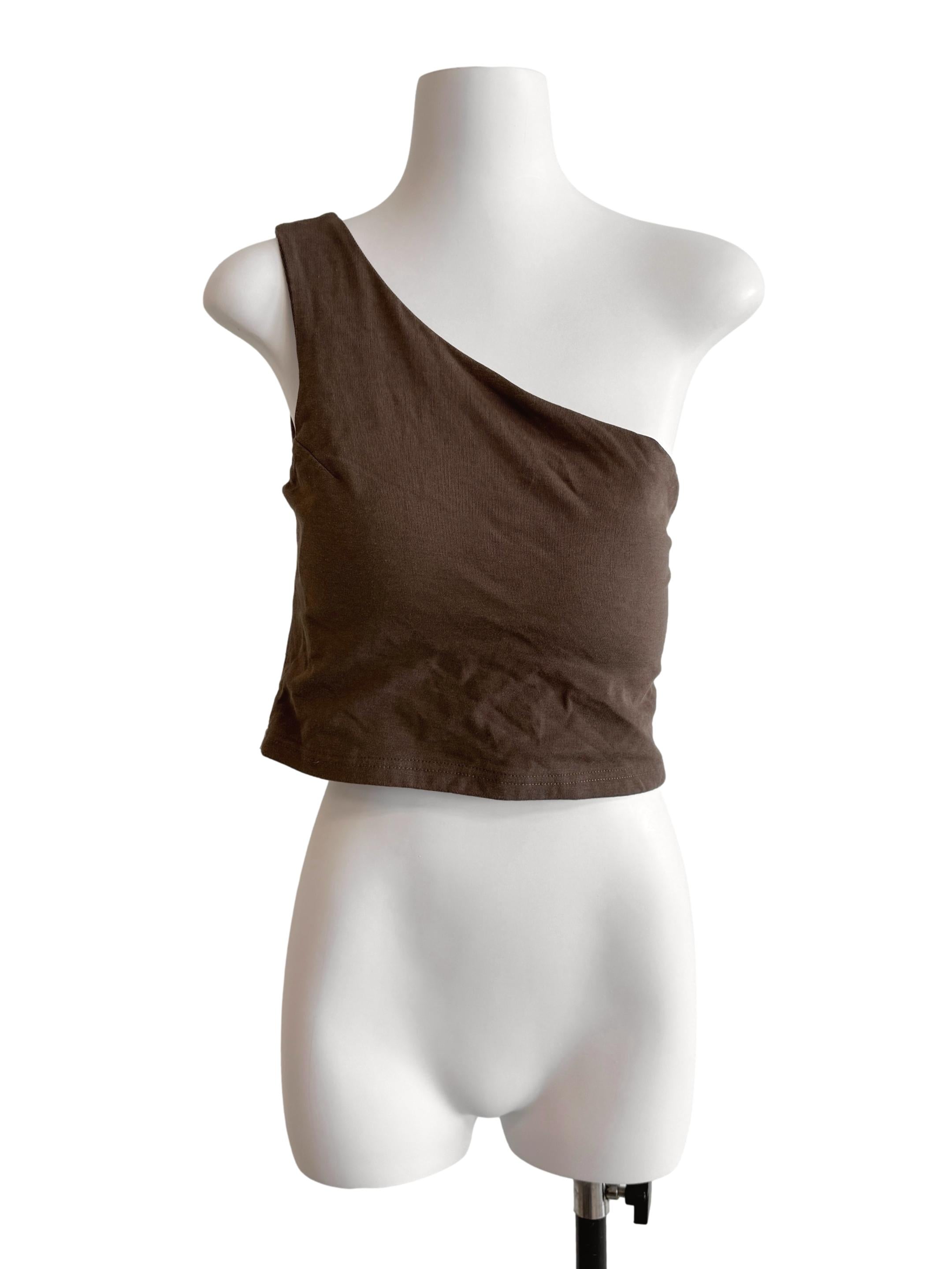 Coffee Brown Asymmetric Top