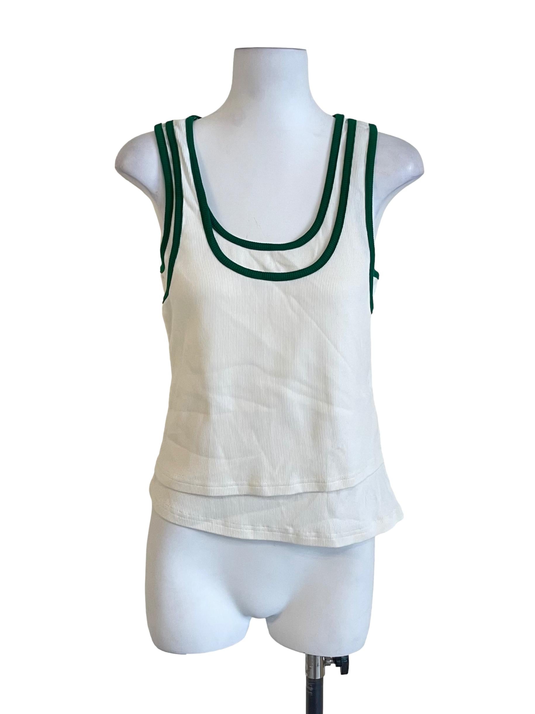 White Green Trace Tank Top LB
