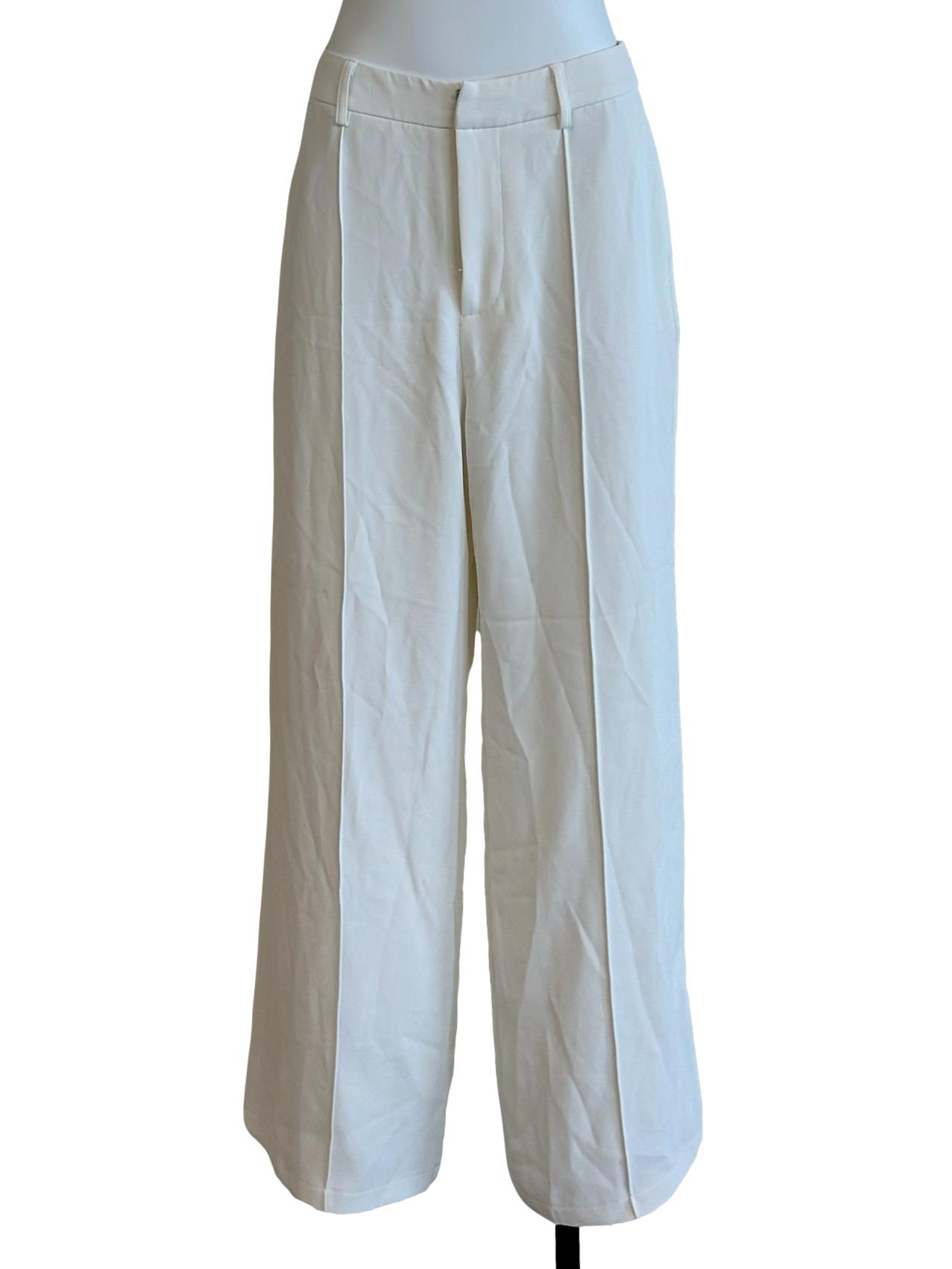 Ivory White Straight Cut Pants