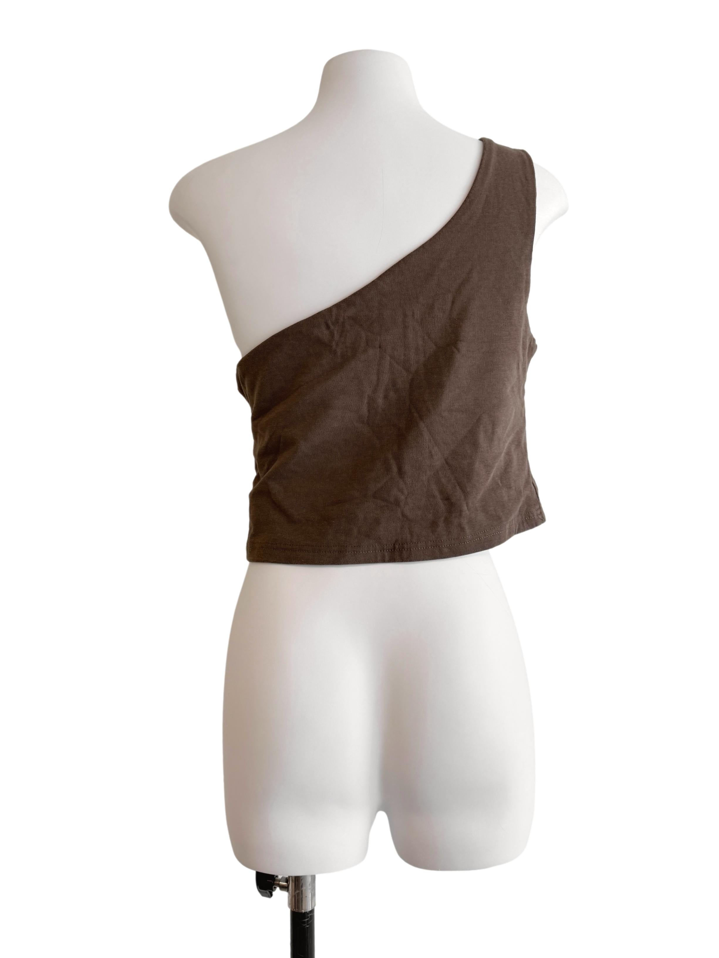 Coffee Brown Asymmetric Top