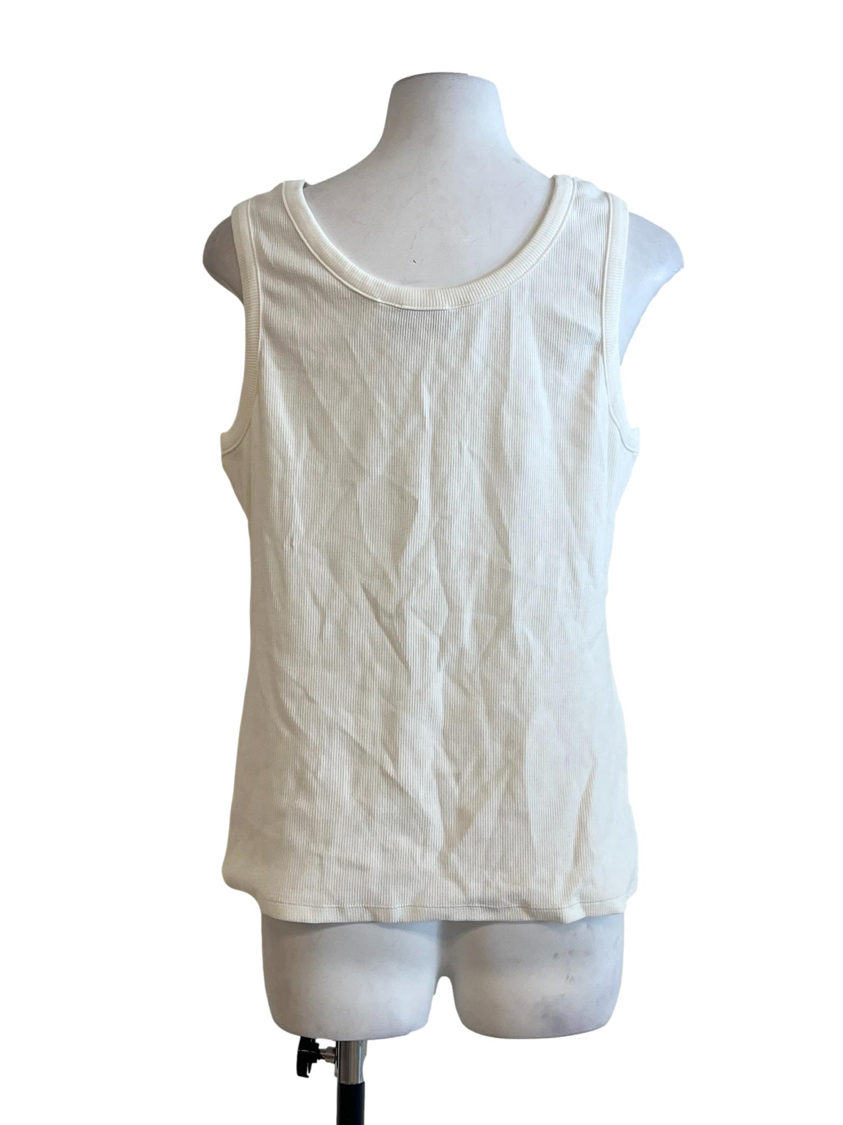 Ivory White Scoop Sleeveless Top GA