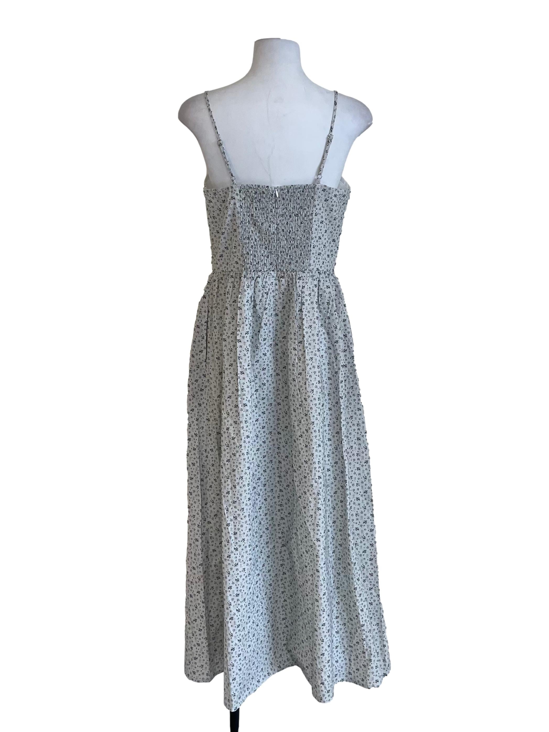 Light Grey Floral Cami Bouffant Dress