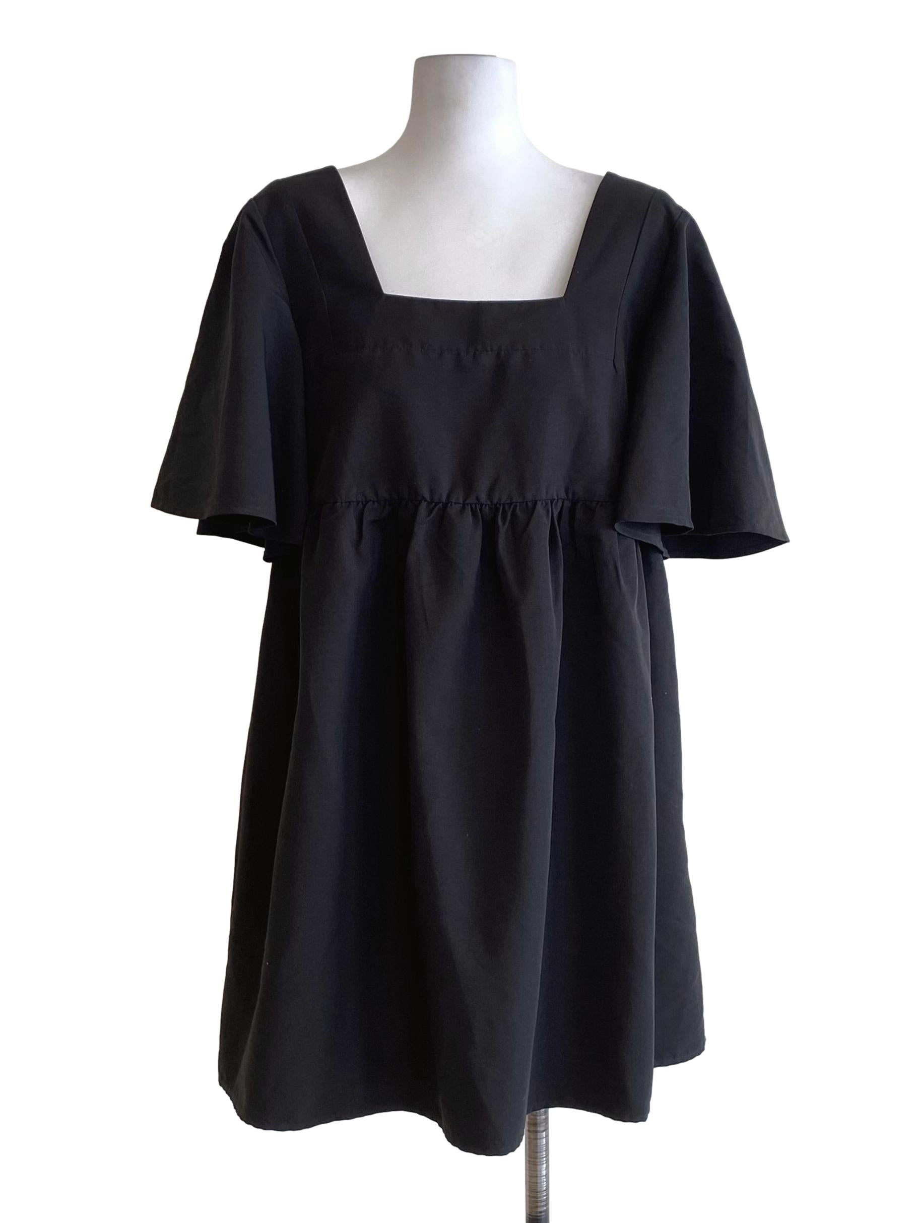 Charcoal Black Square Babydoll Dress LB