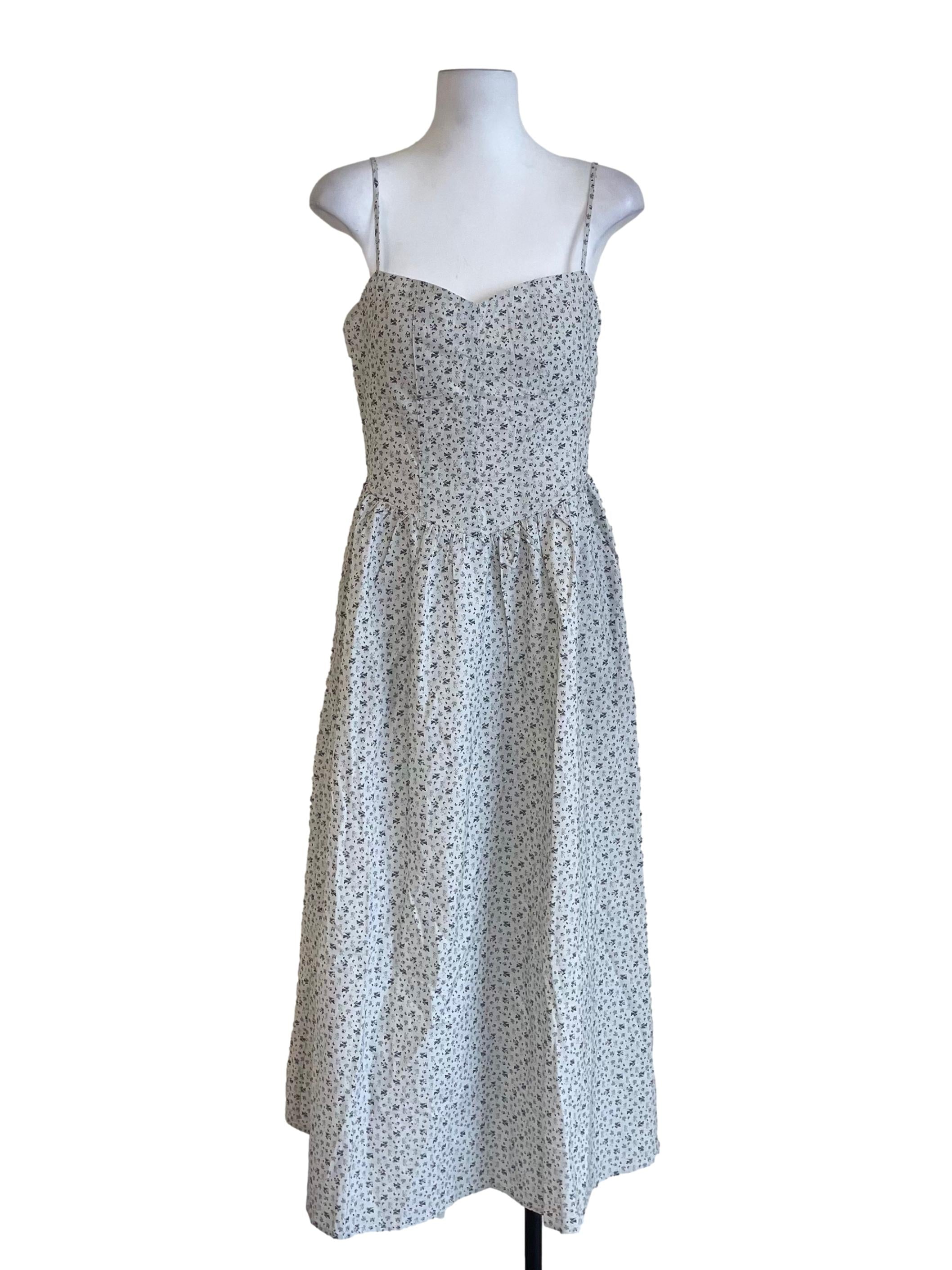 Light Grey Floral Cami Bouffant Dress