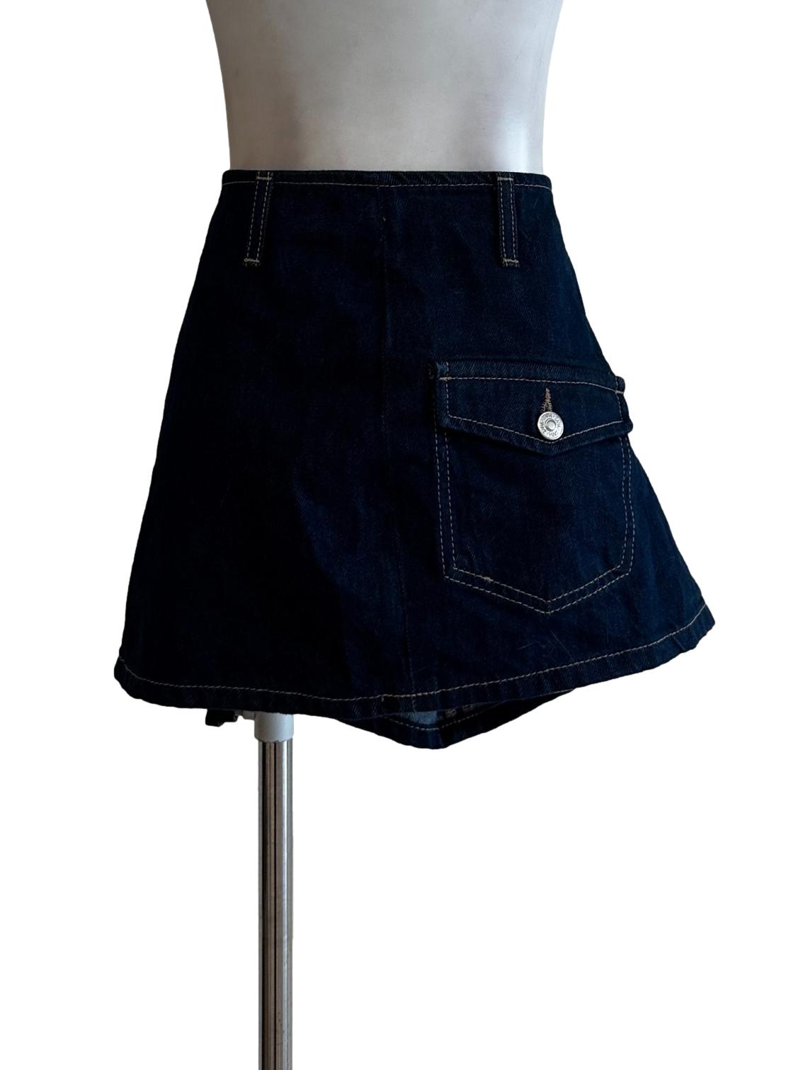 Blue Denim Jeans Mini Skirt