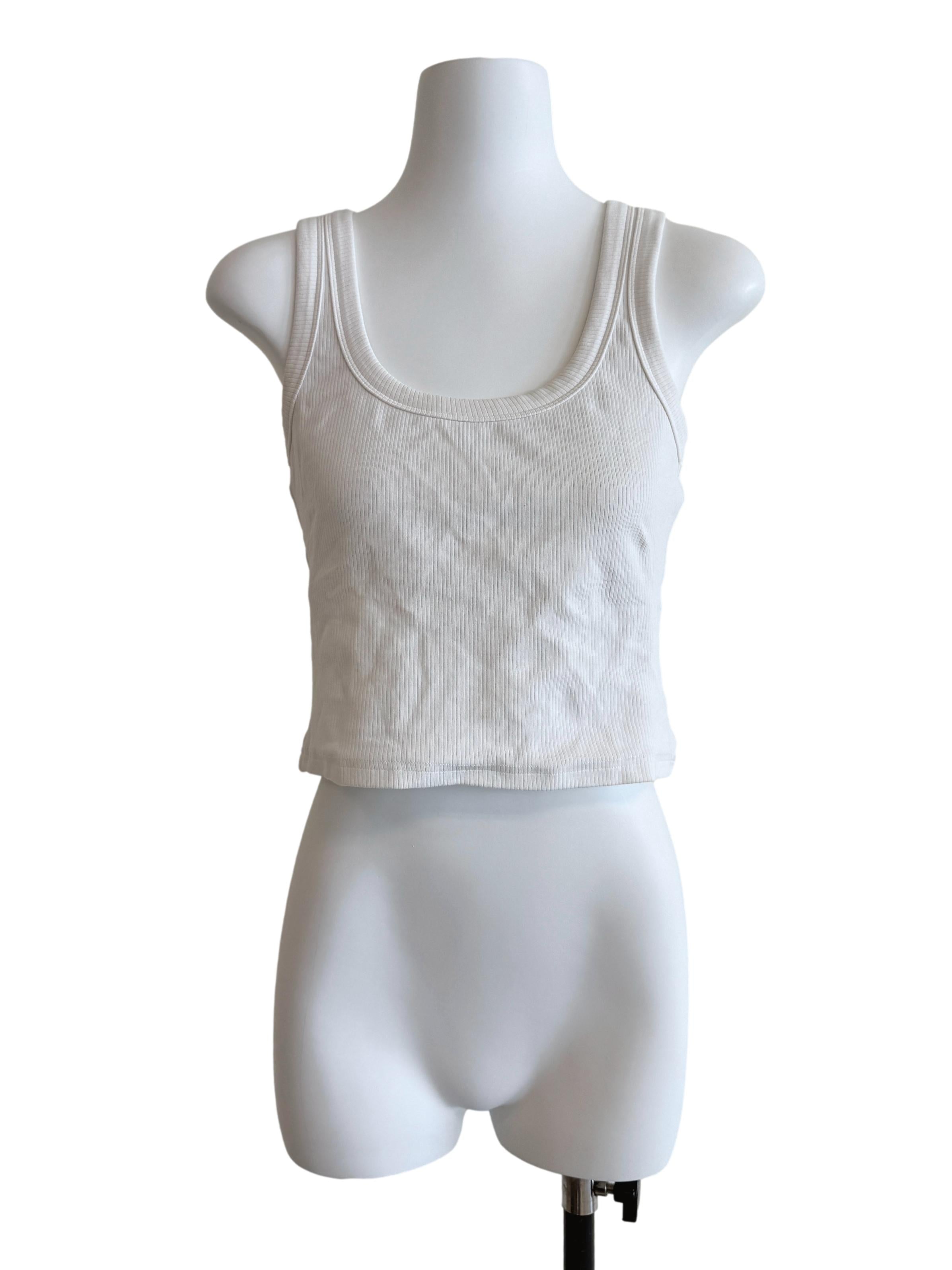 White Scoop Neck Top