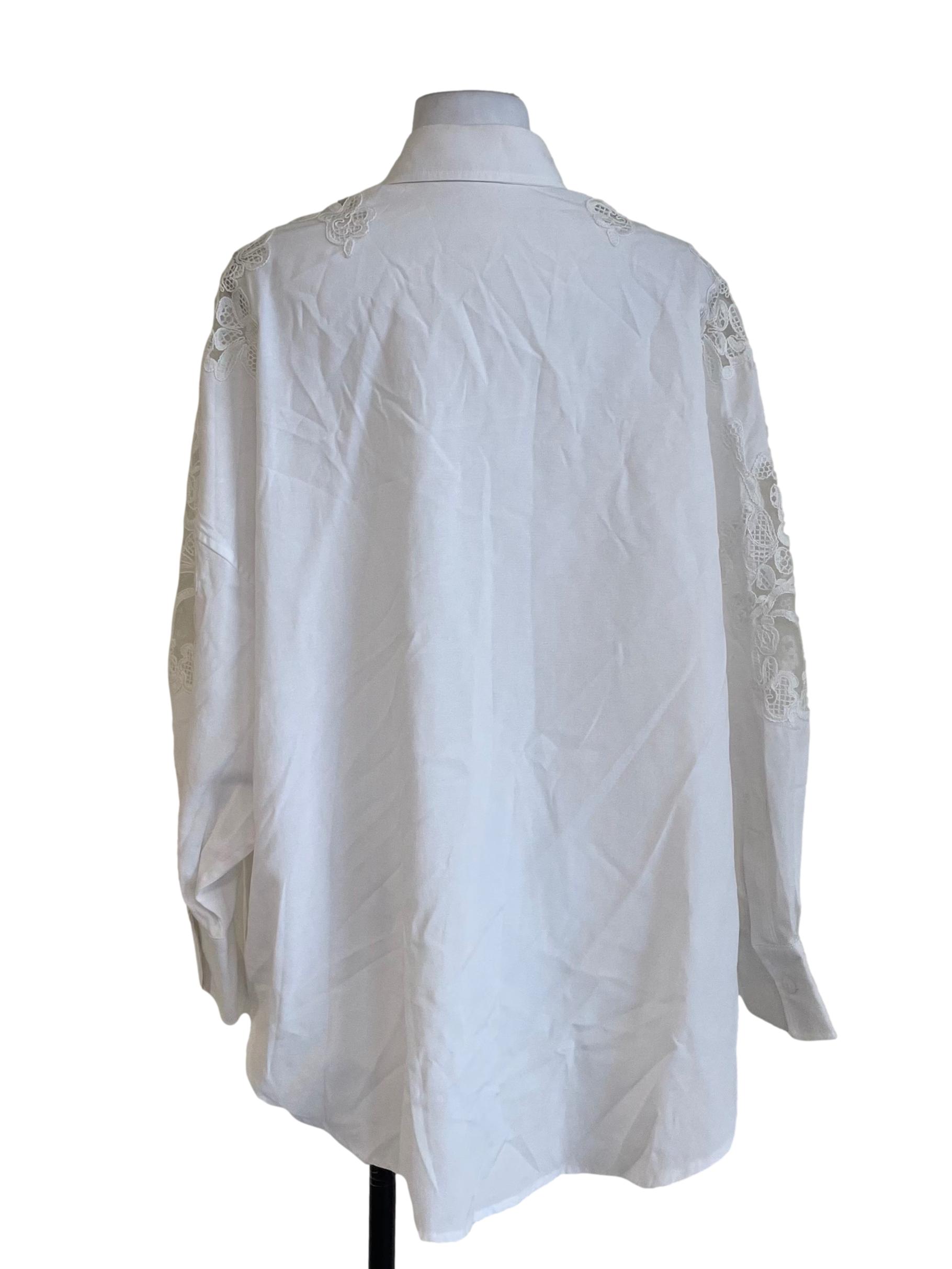 Daisy White Lace Oversized Shirt Dress LB