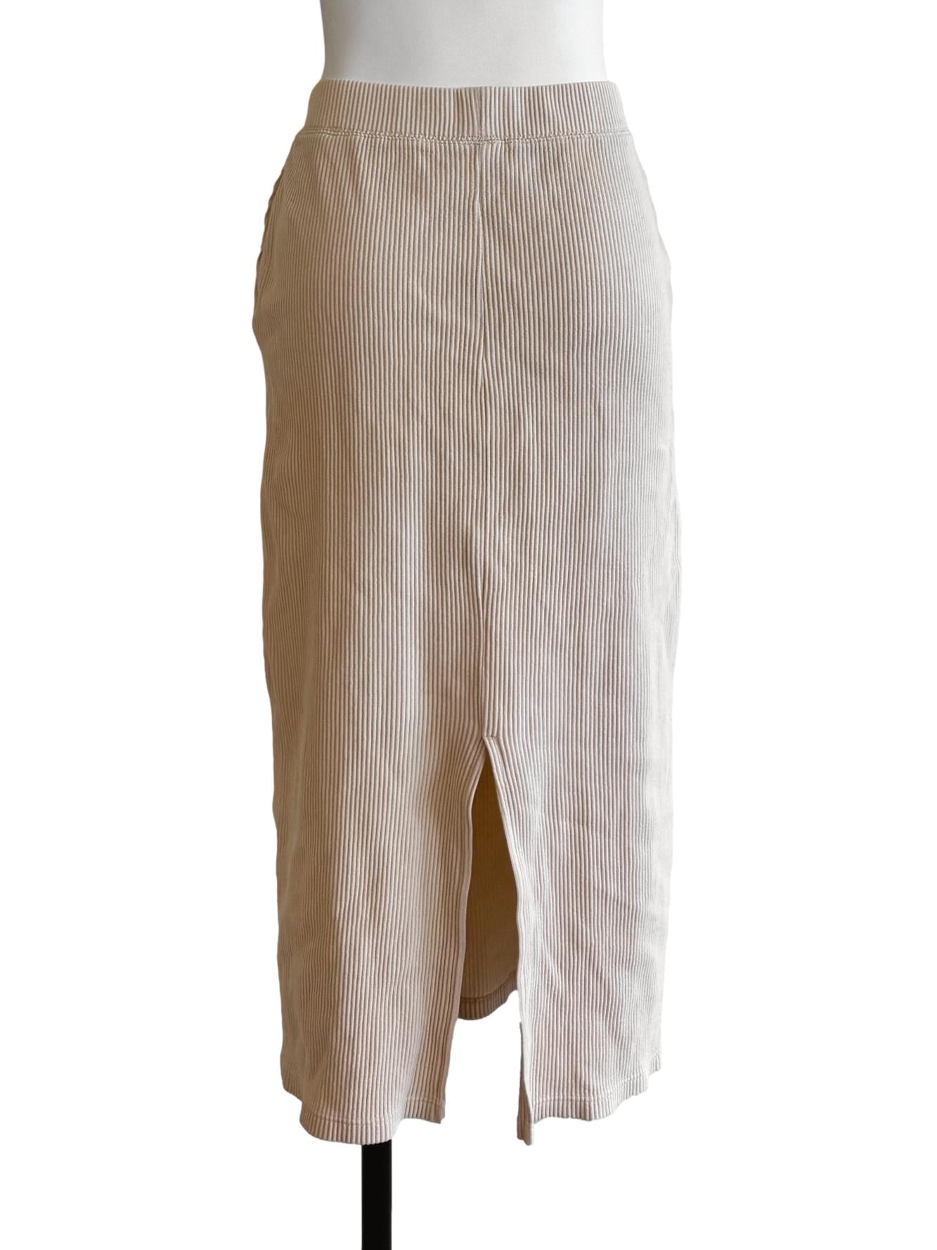 Textured Beige Pencil Skirt