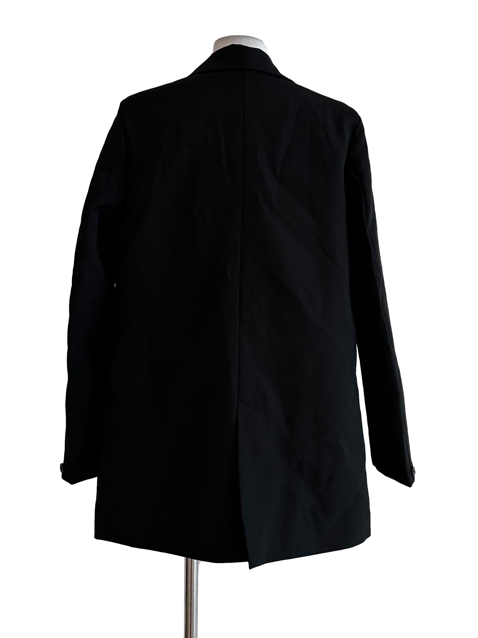 Black Collar Button Blazer