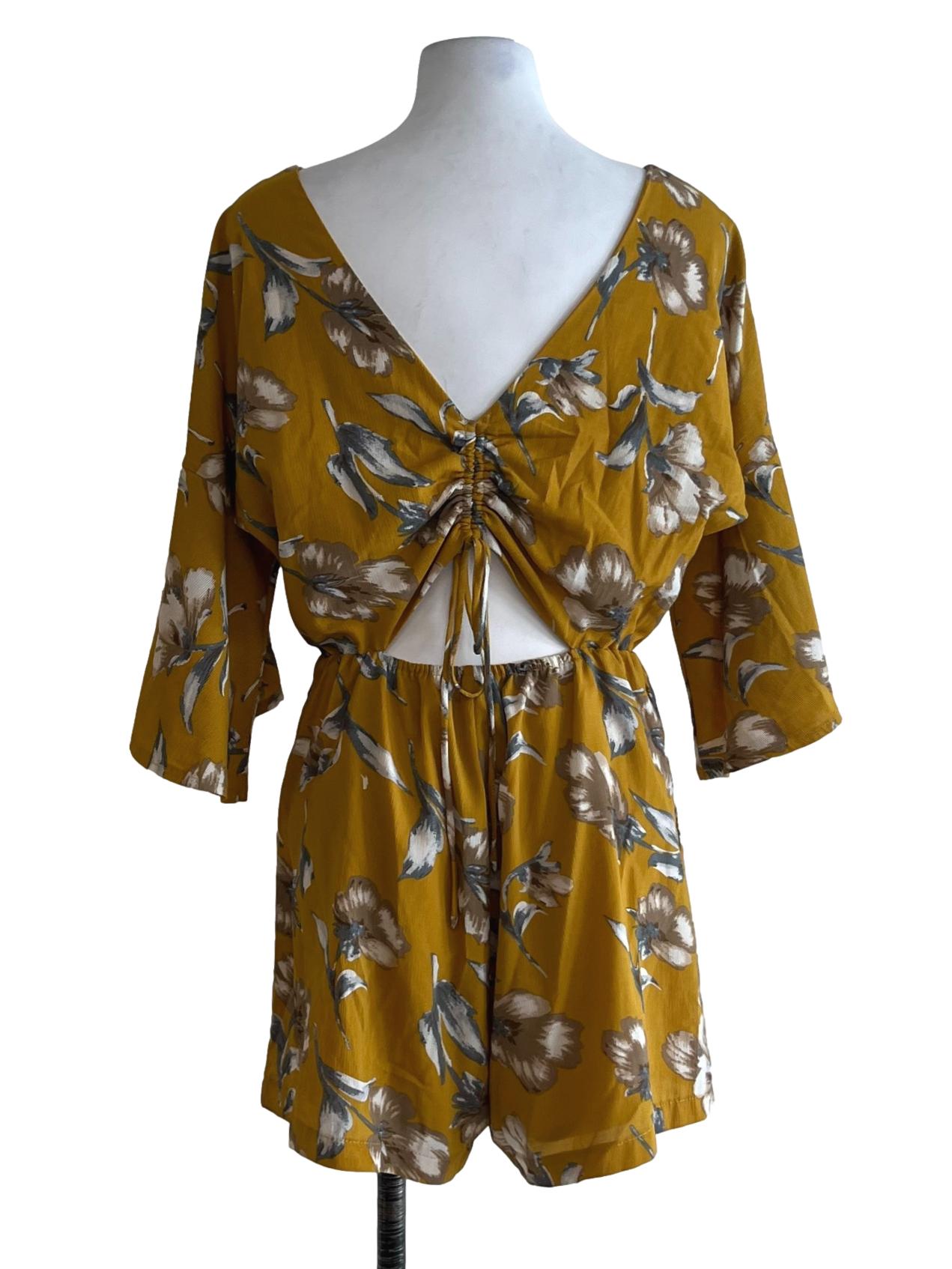Mustard Yellow Floral Romper