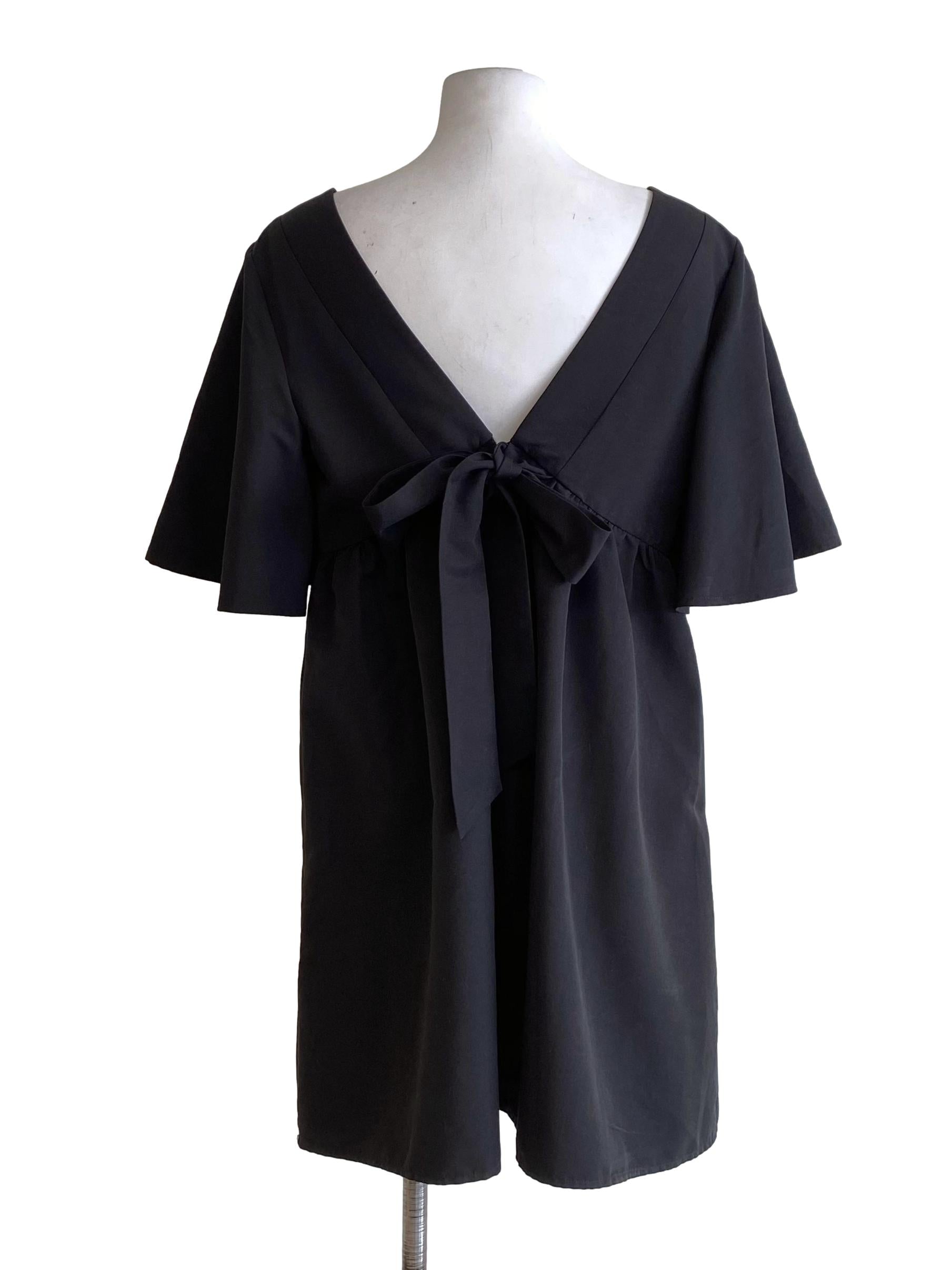Charcoal Black Square Babydoll Dress LB