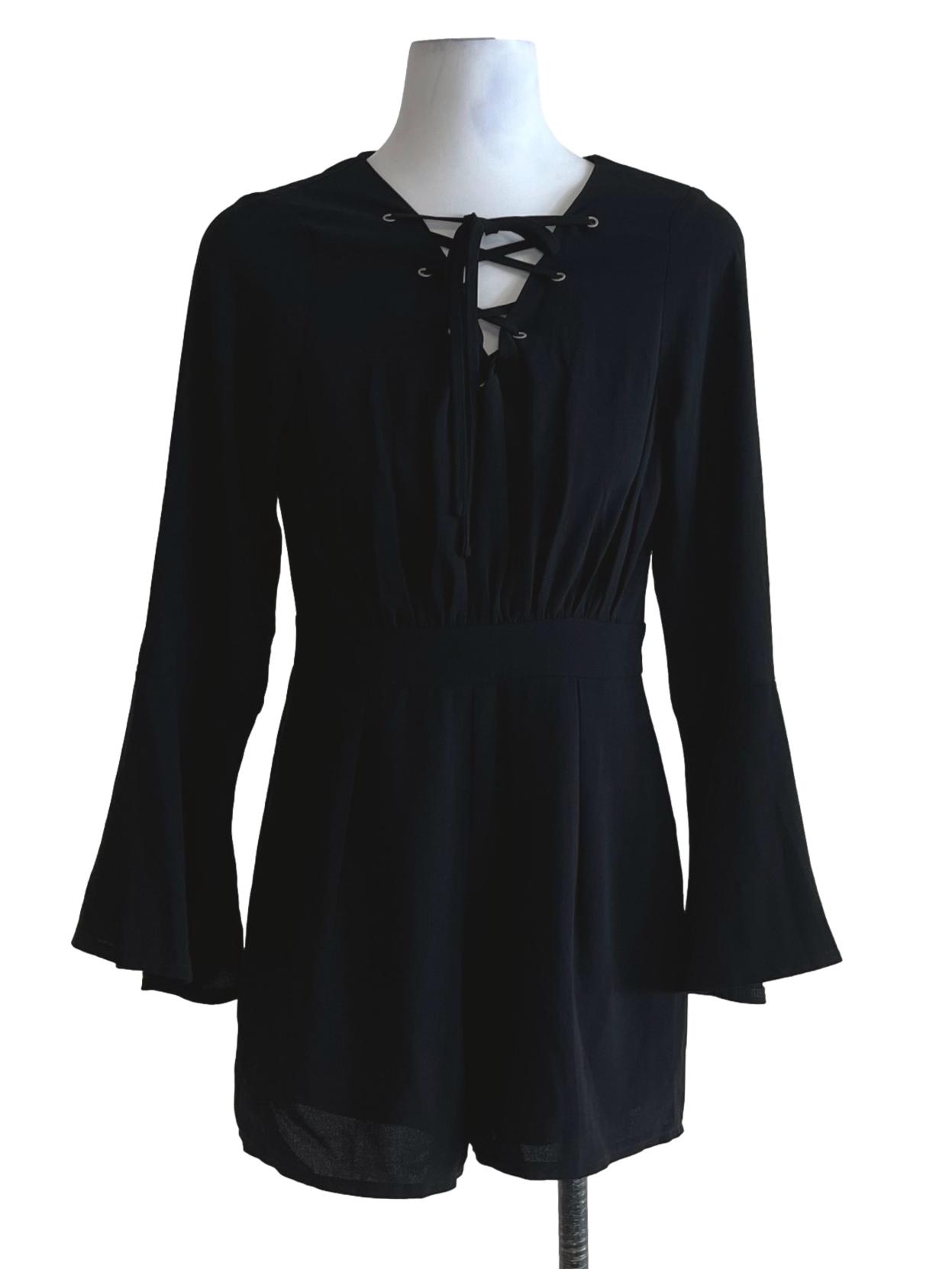 Black Tie Front Romper