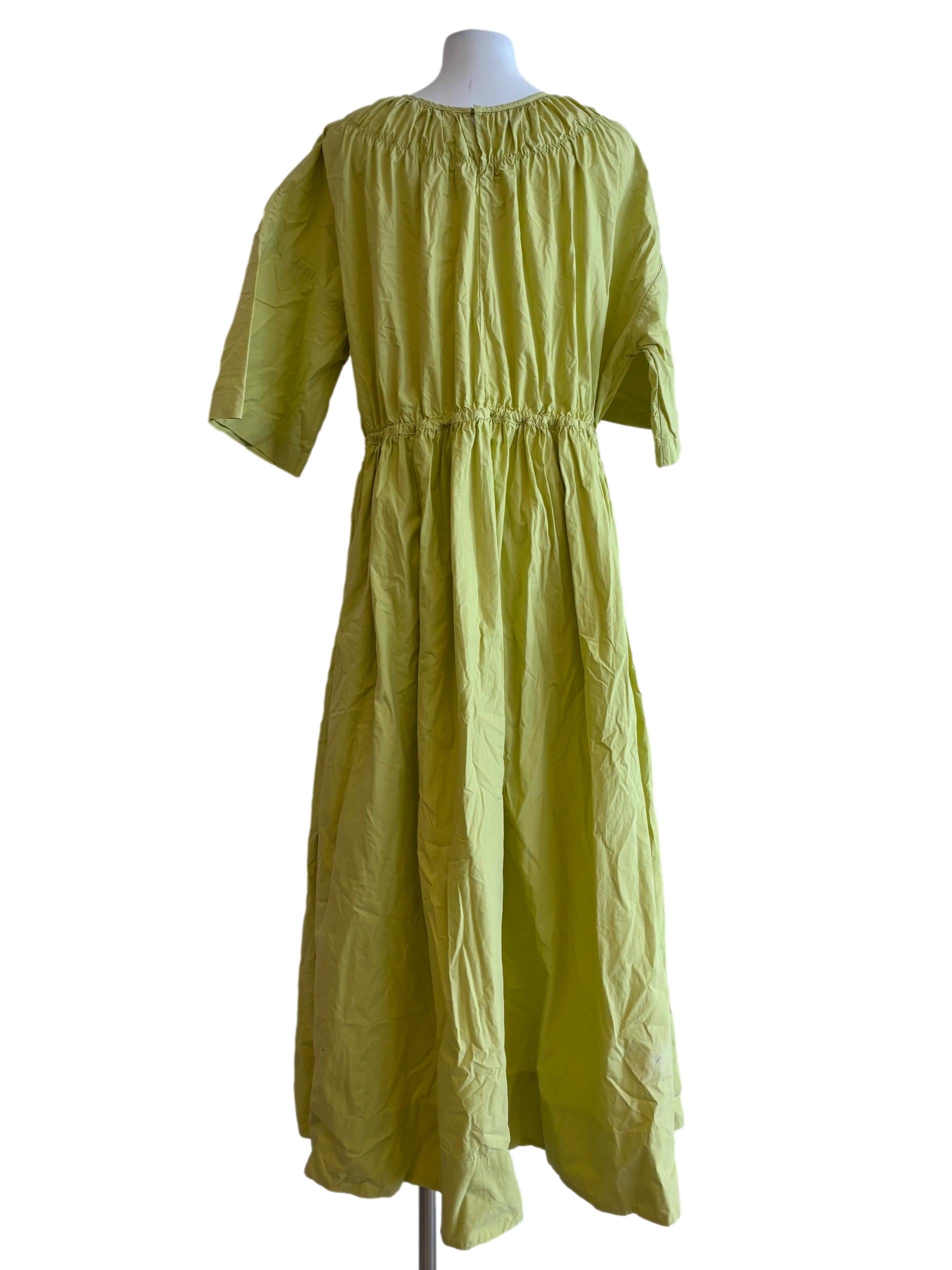 Chartreuse Green Cotton Dress
