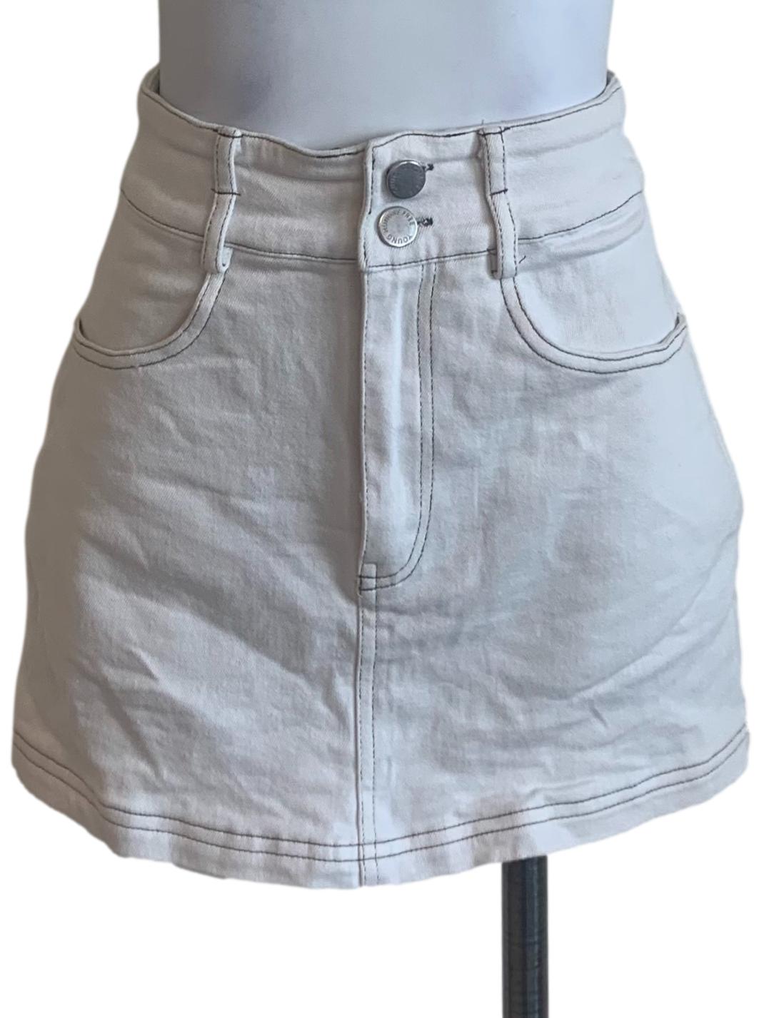 Chiffon White Mini Skirt