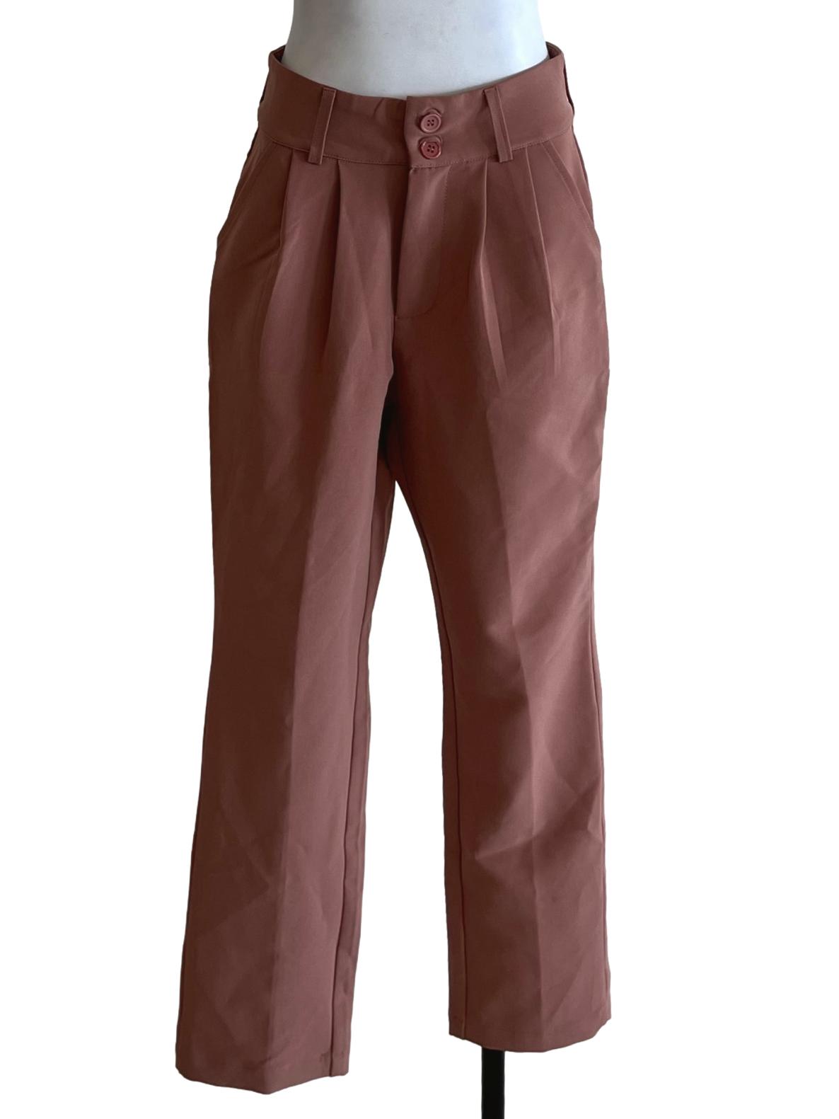 Blush Pink High-Waisted Formal Pants