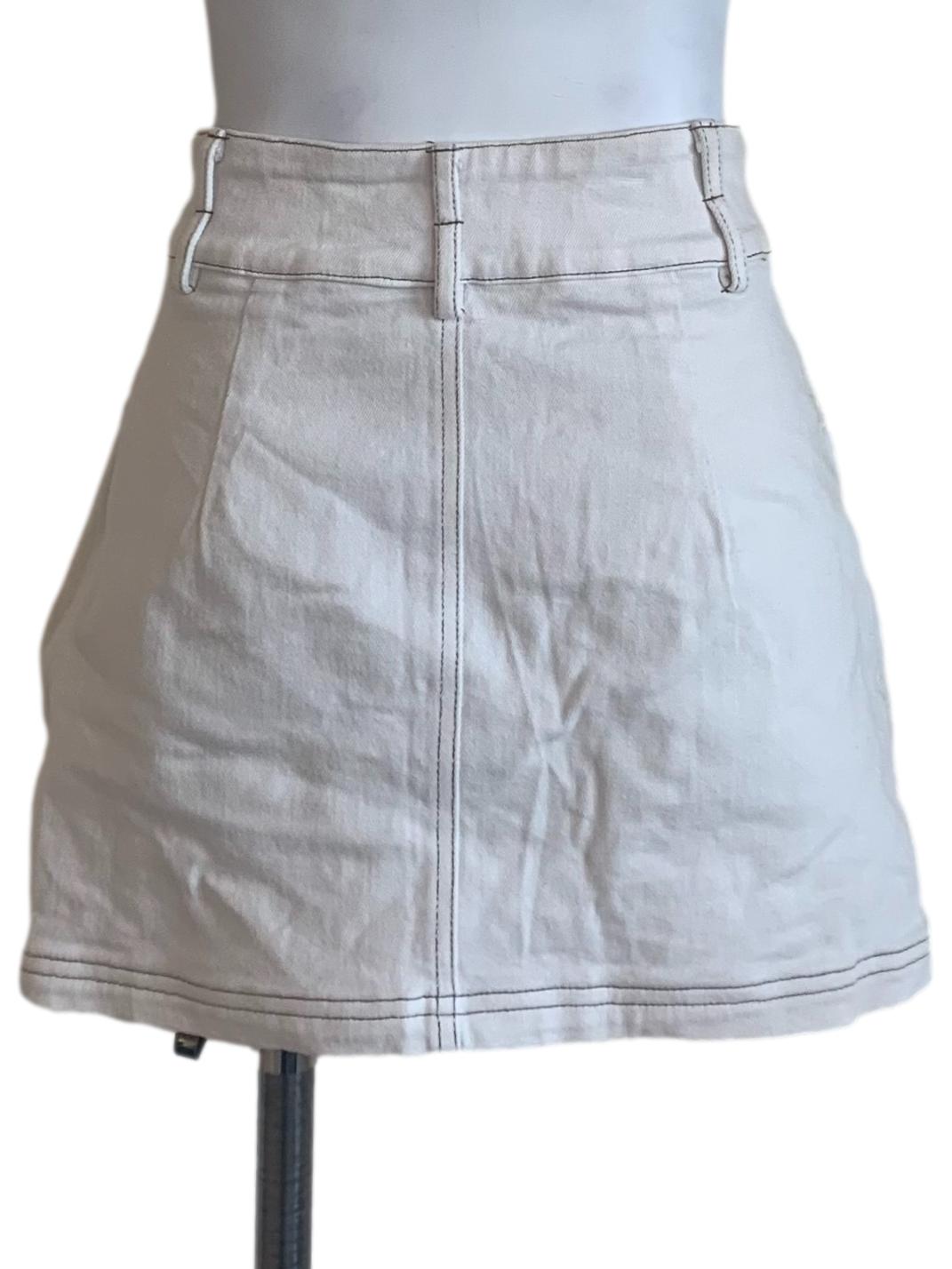 Chiffon White Mini Skirt