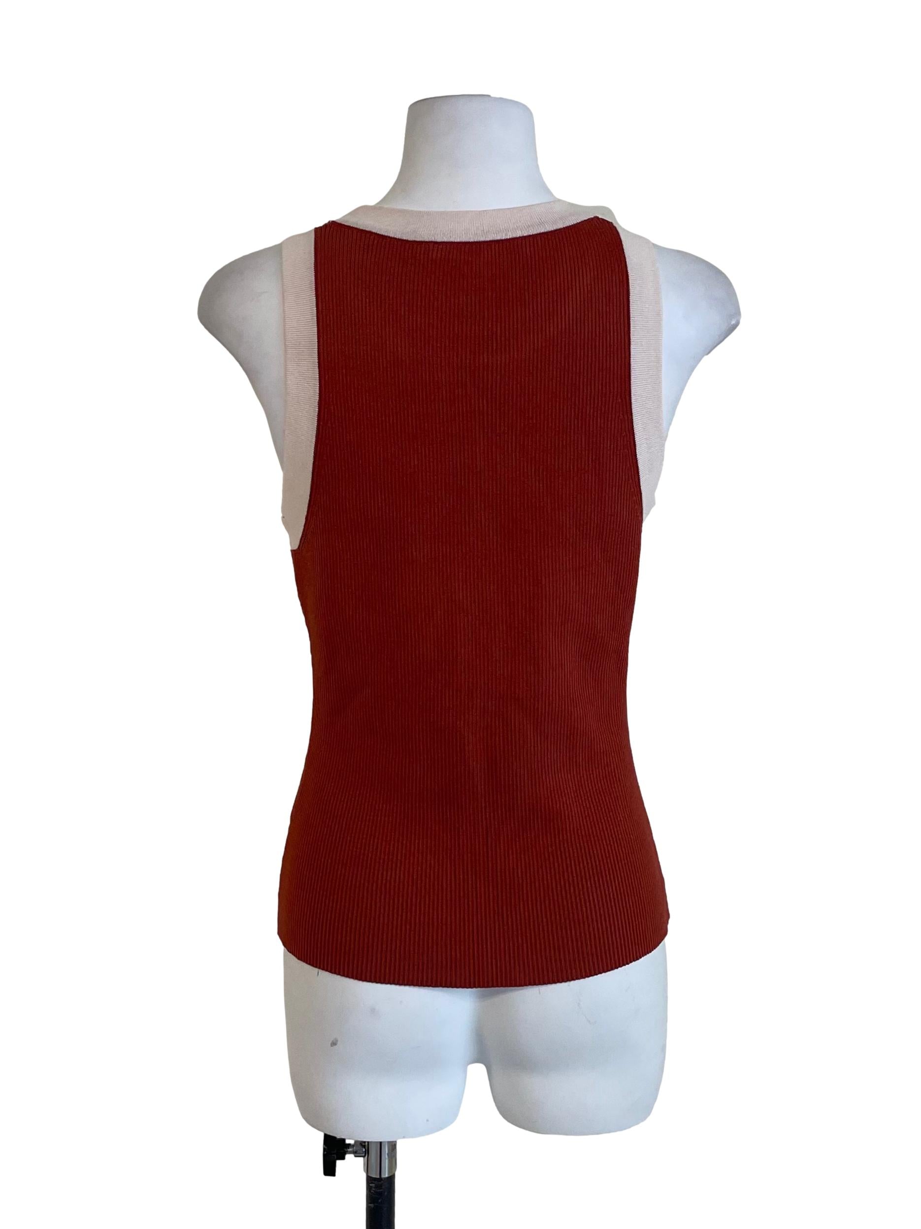 Brick Red Knit Tank Top LB