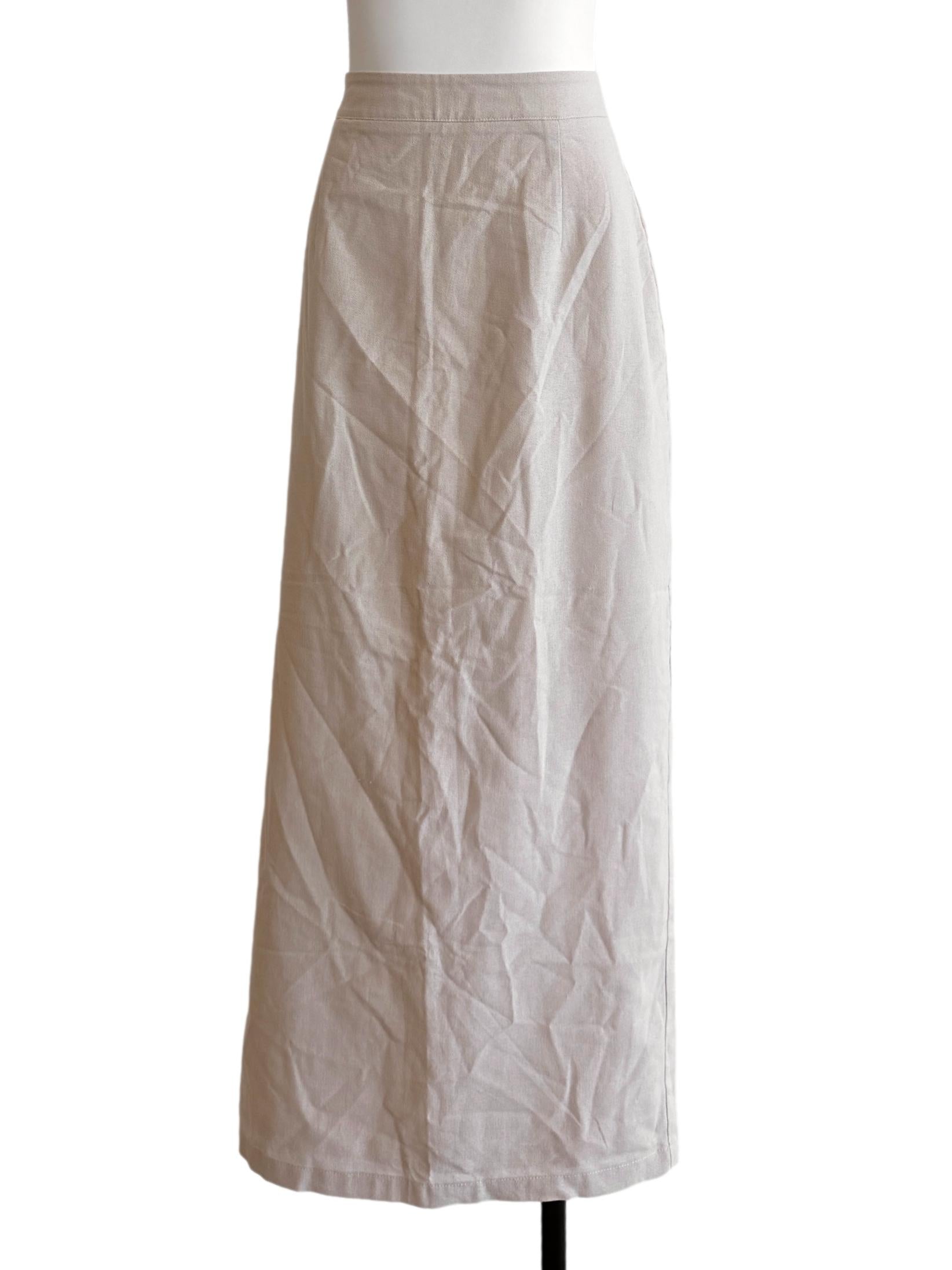 Linen Beige Pencil Skirt